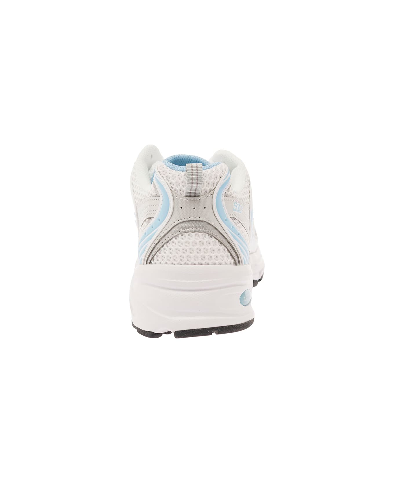 New Balance '530' White And Light Blue Low Top Sneakers With Logo Patch In Tech Fabric Man - White
