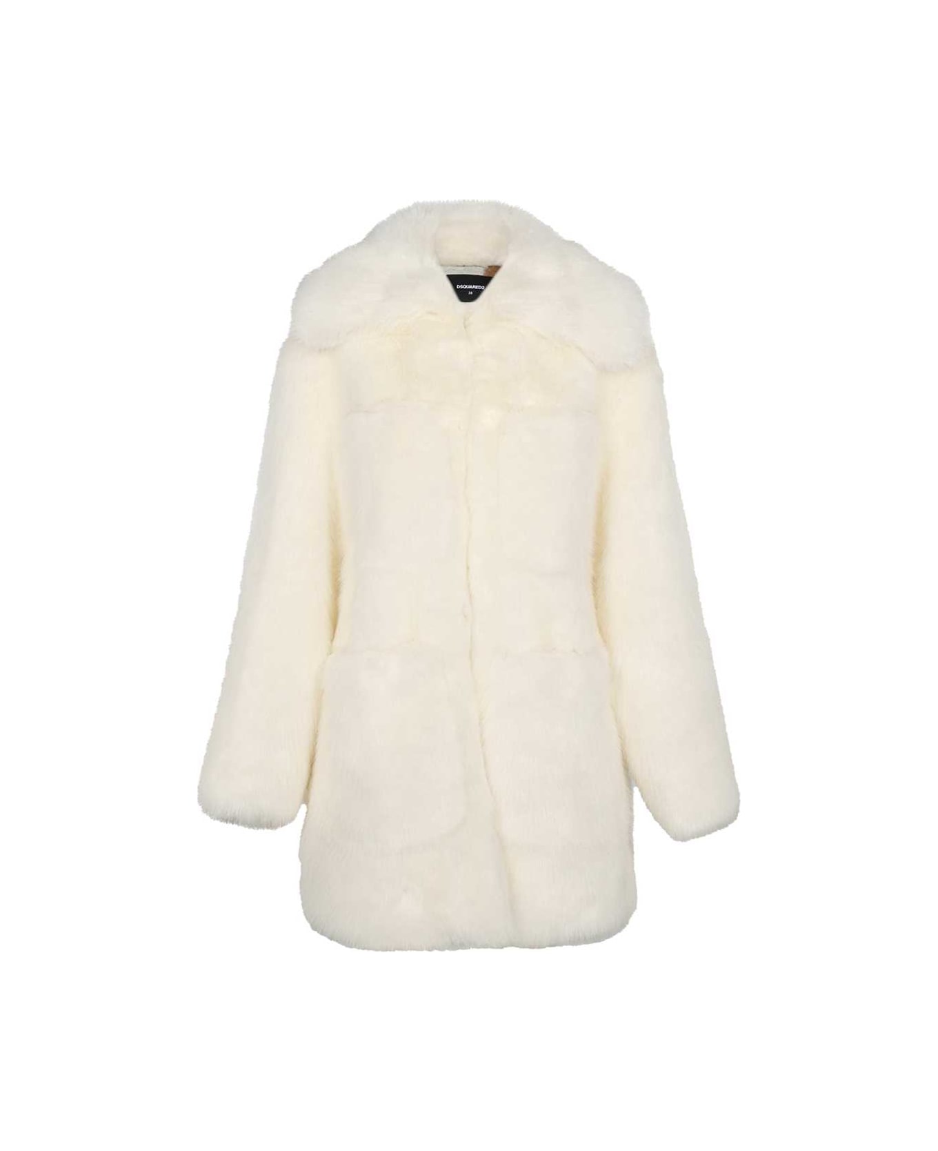 Dsquared2 Faux Fur Coat - White コート