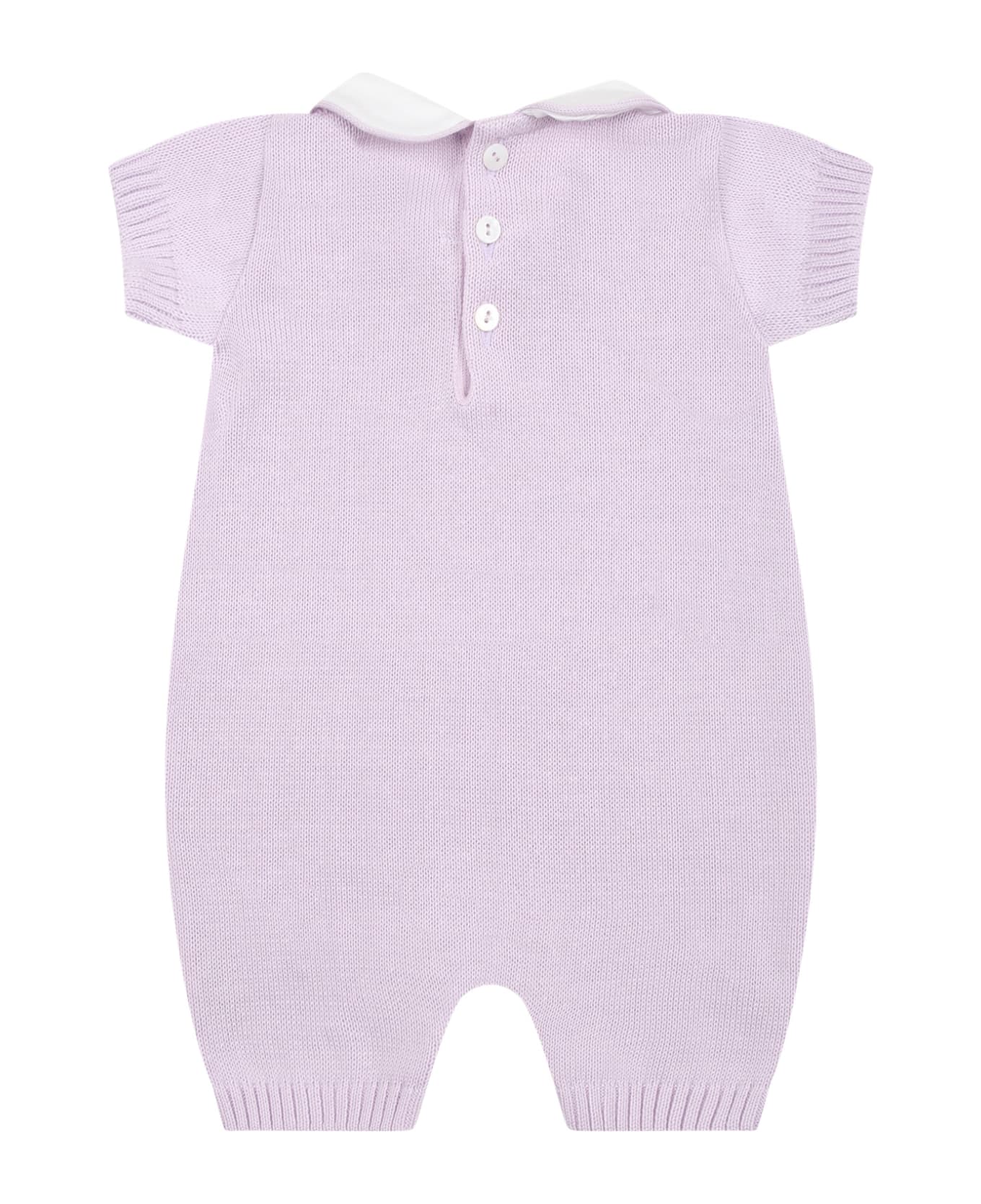 Little Bear Wisteria Romper For Baby Girl - Violet ボディスーツ＆セットアップ