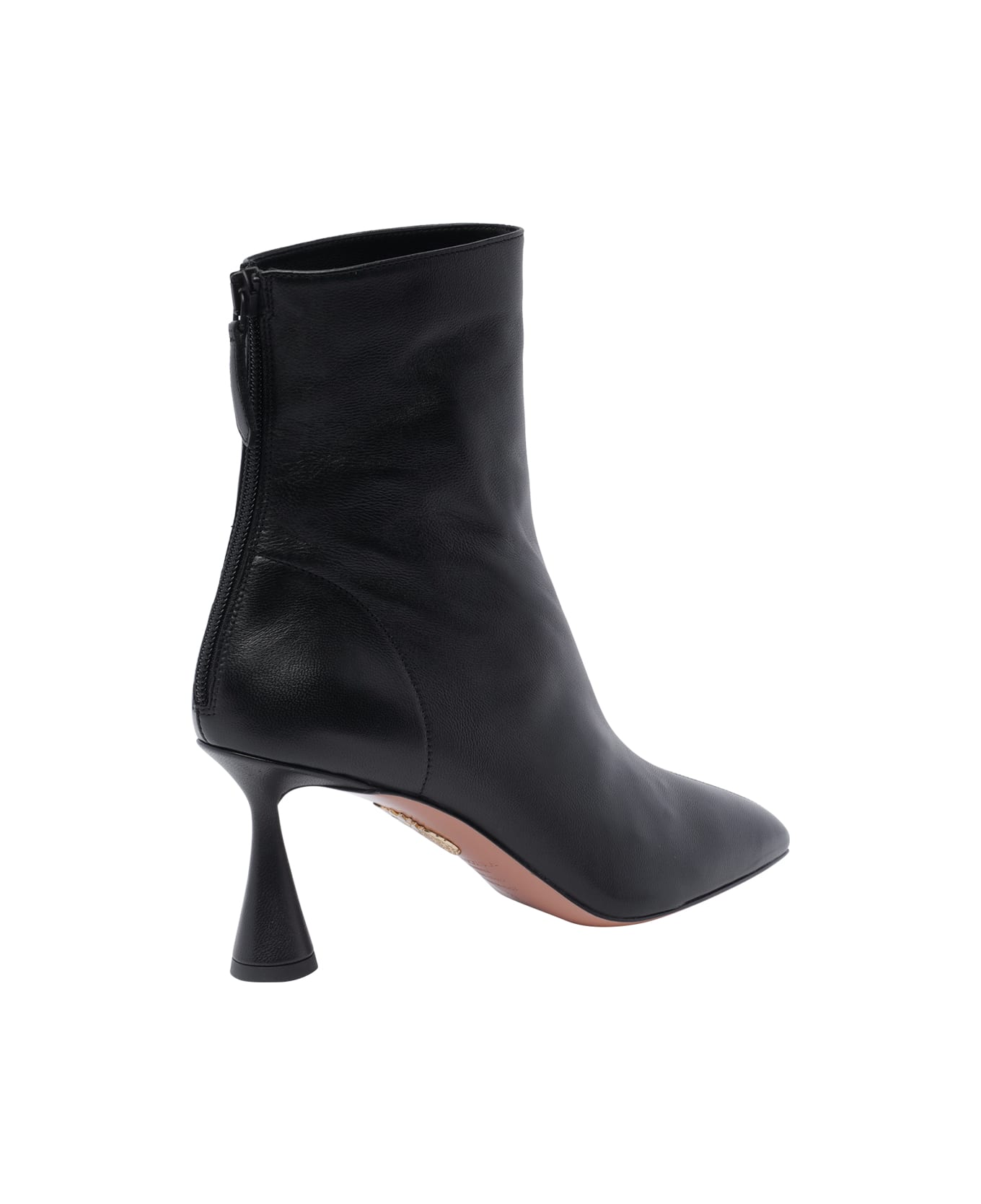 Aquazzura Black Nappa Leather Amore Ankle Boots - Black