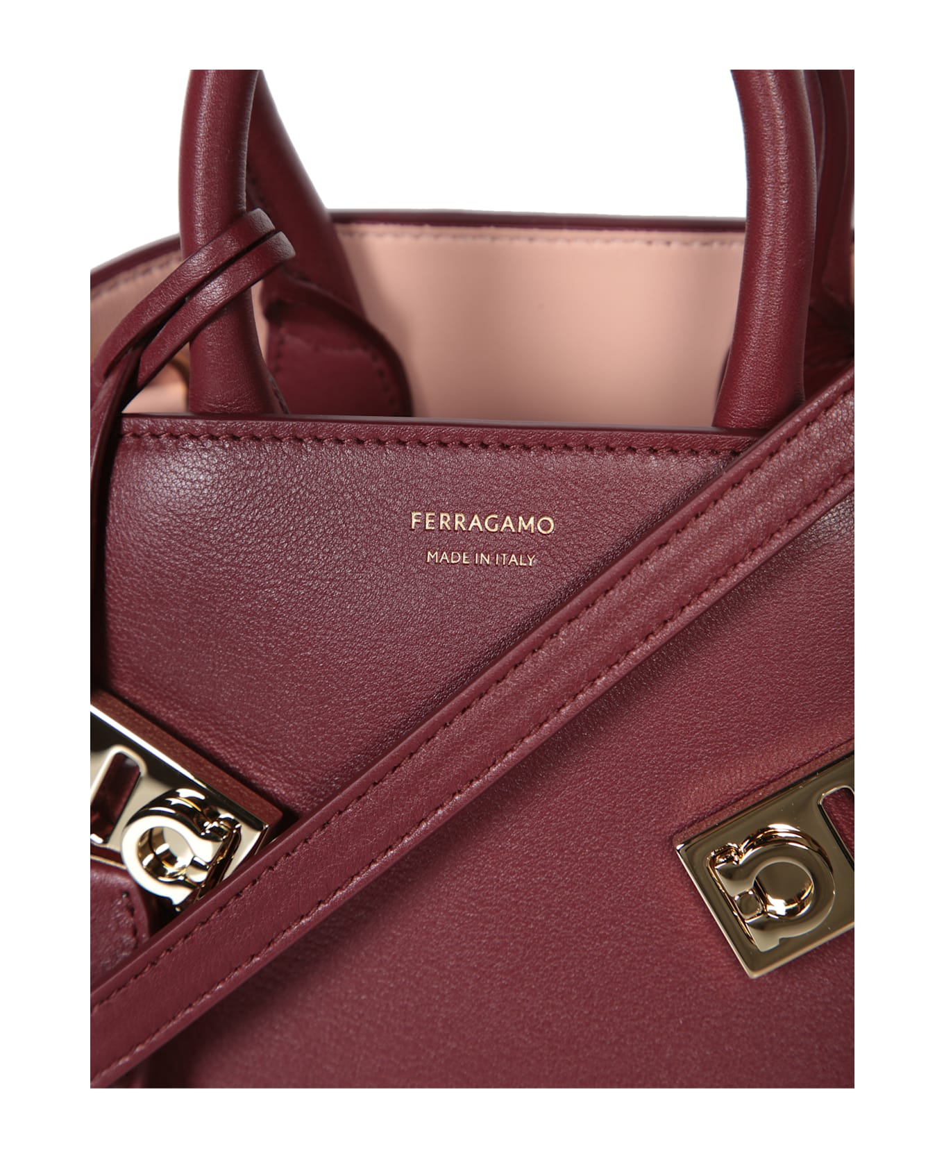 Ferragamo Hug Mini Mauve Bag - Bordeaux