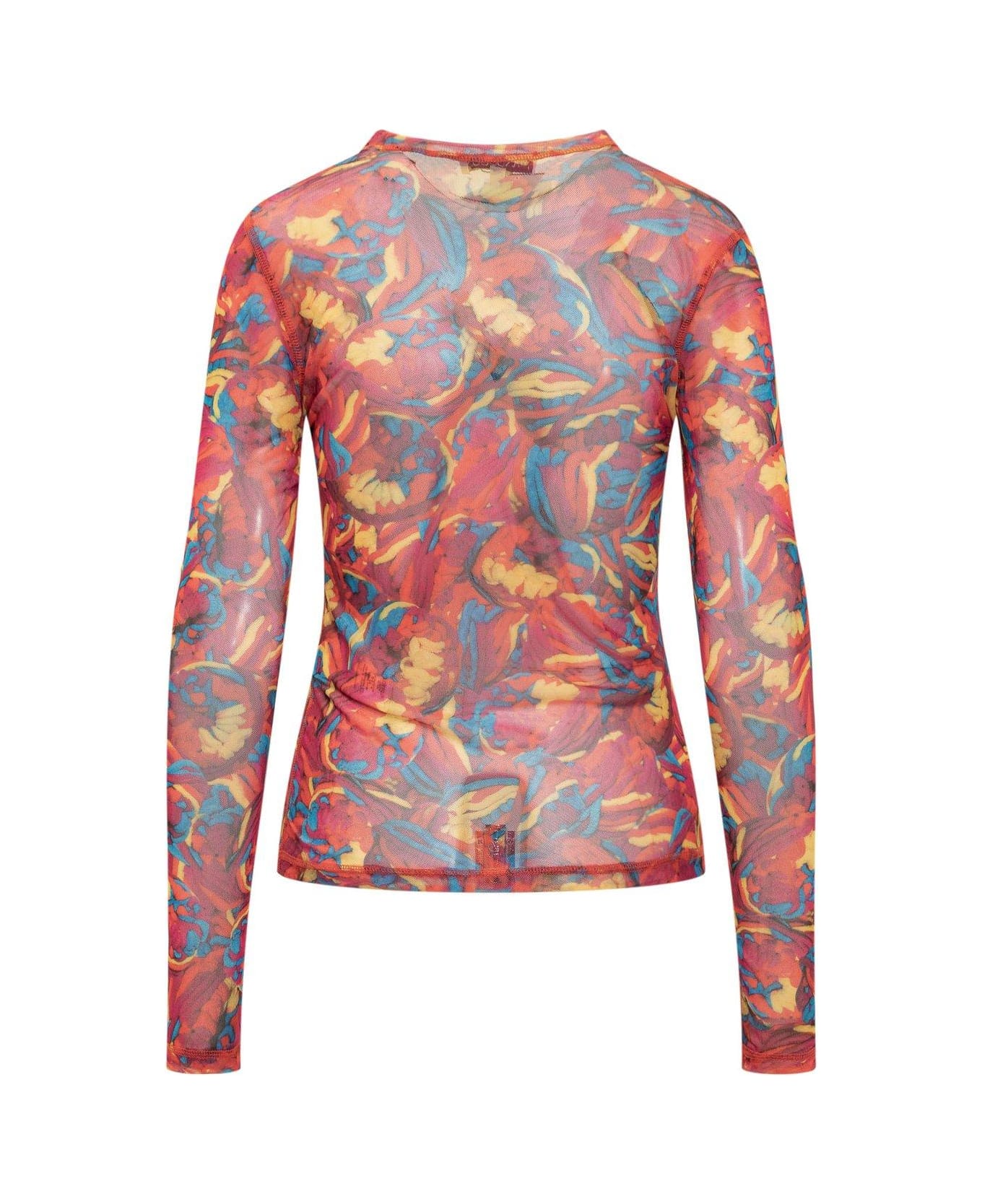 J.W. Anderson Abstract Pattern Print Long-sleeved T-shirt - Red