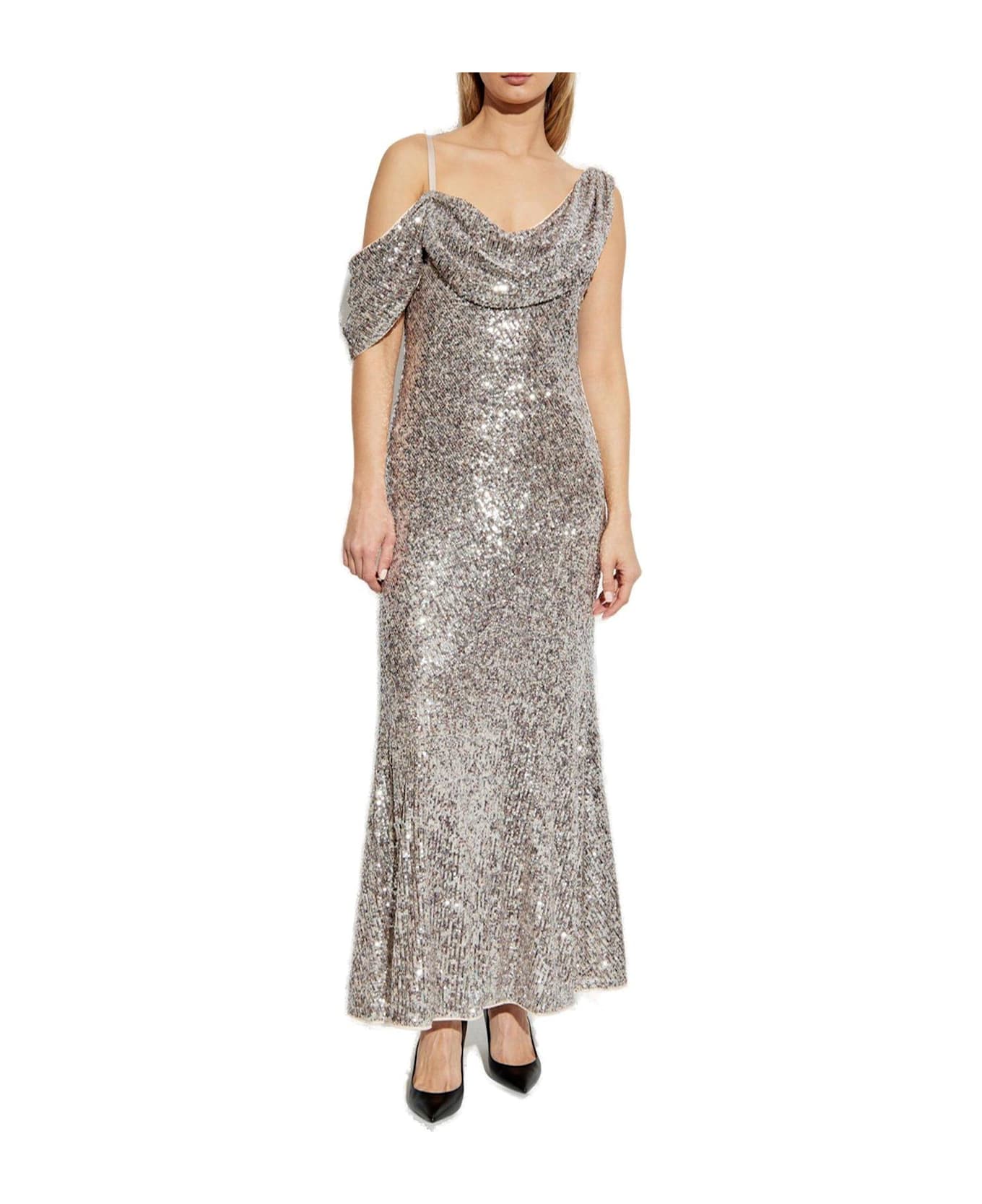 Diane Von Furstenberg Joaquin Sequin Embellished Maxi Dress - GREY