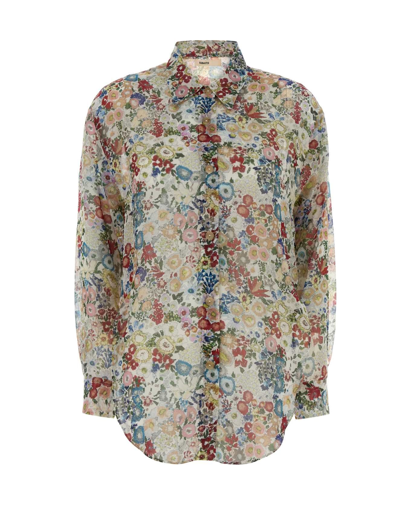 Khaite Printed Silk Shirt - CREAMMULTI