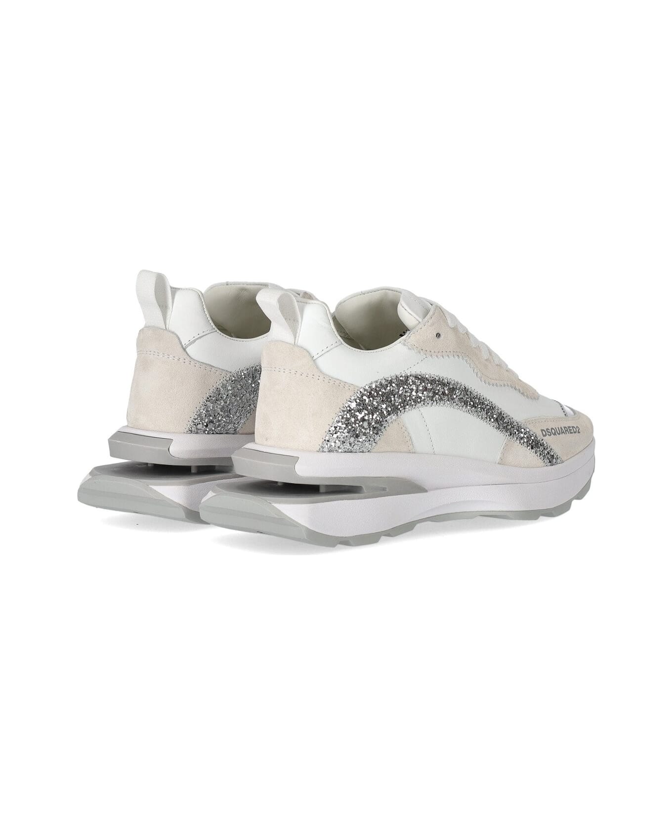 Dsquared2 Slash Glitter White Sneaker - Bianco スニーカー