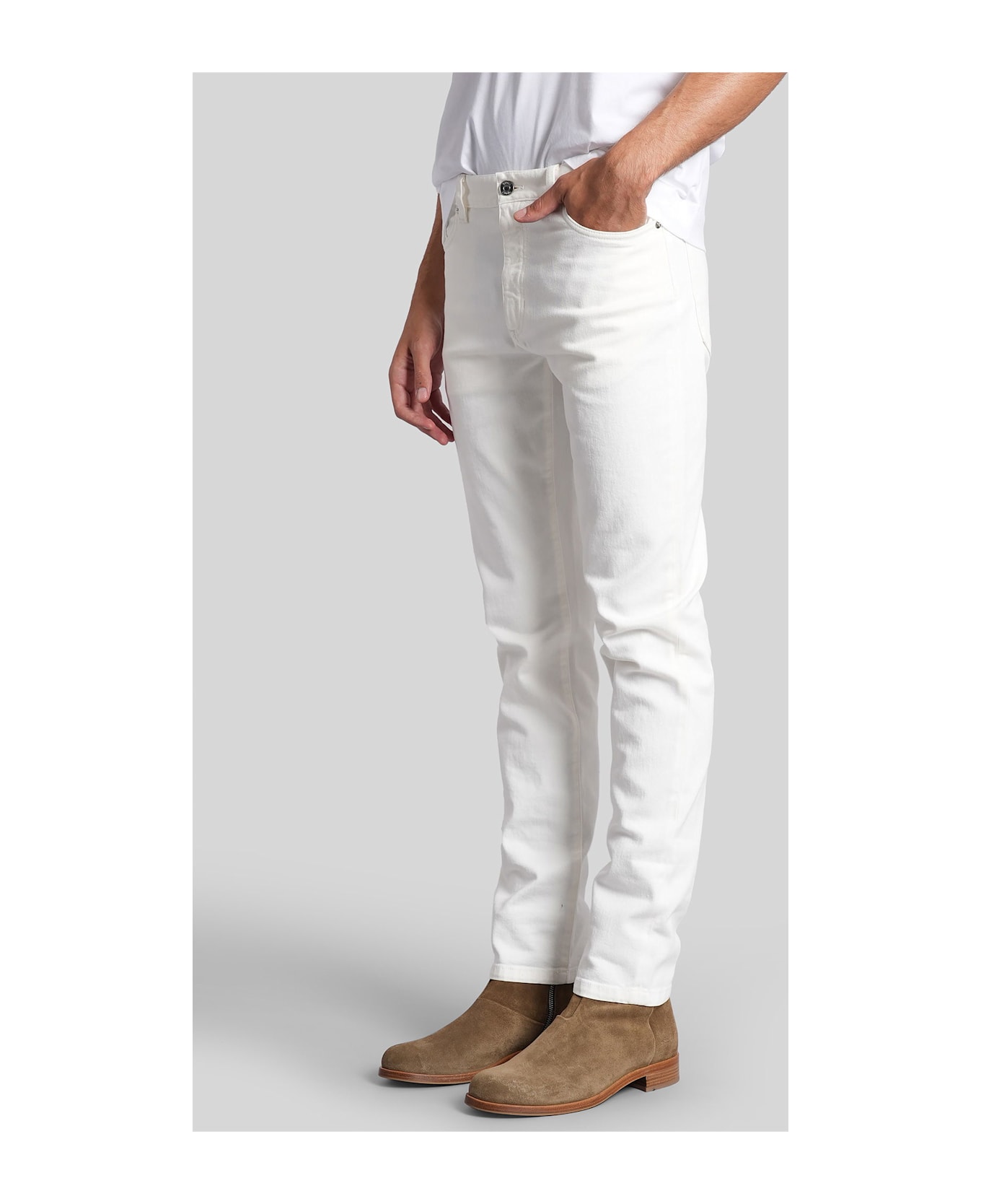 Zegna Jeans In White Denim - white