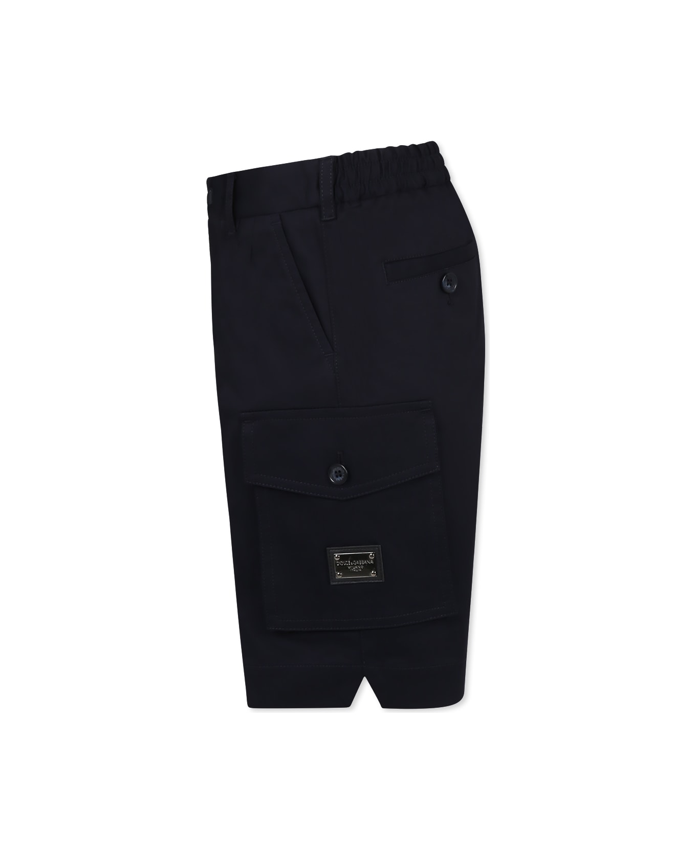 Dolce 
Gabbana Blue Shorts For Boy With Logo - Blue