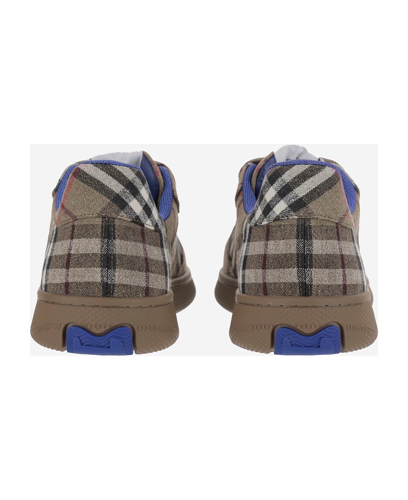 Burberry Terrace Sneakers With Check Pattern - Red