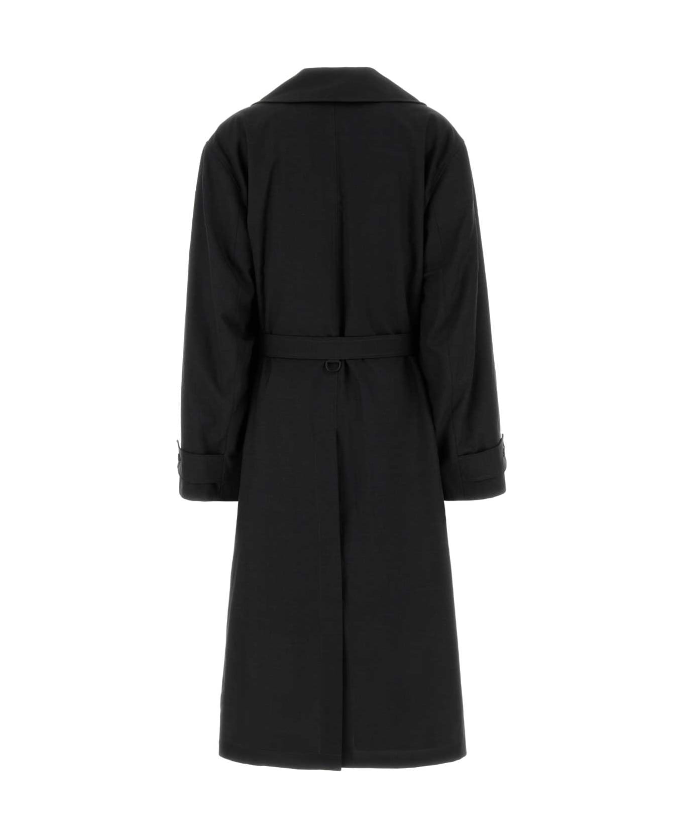 Lemaire Graphite Polyester Blend Trench Coat - GREY