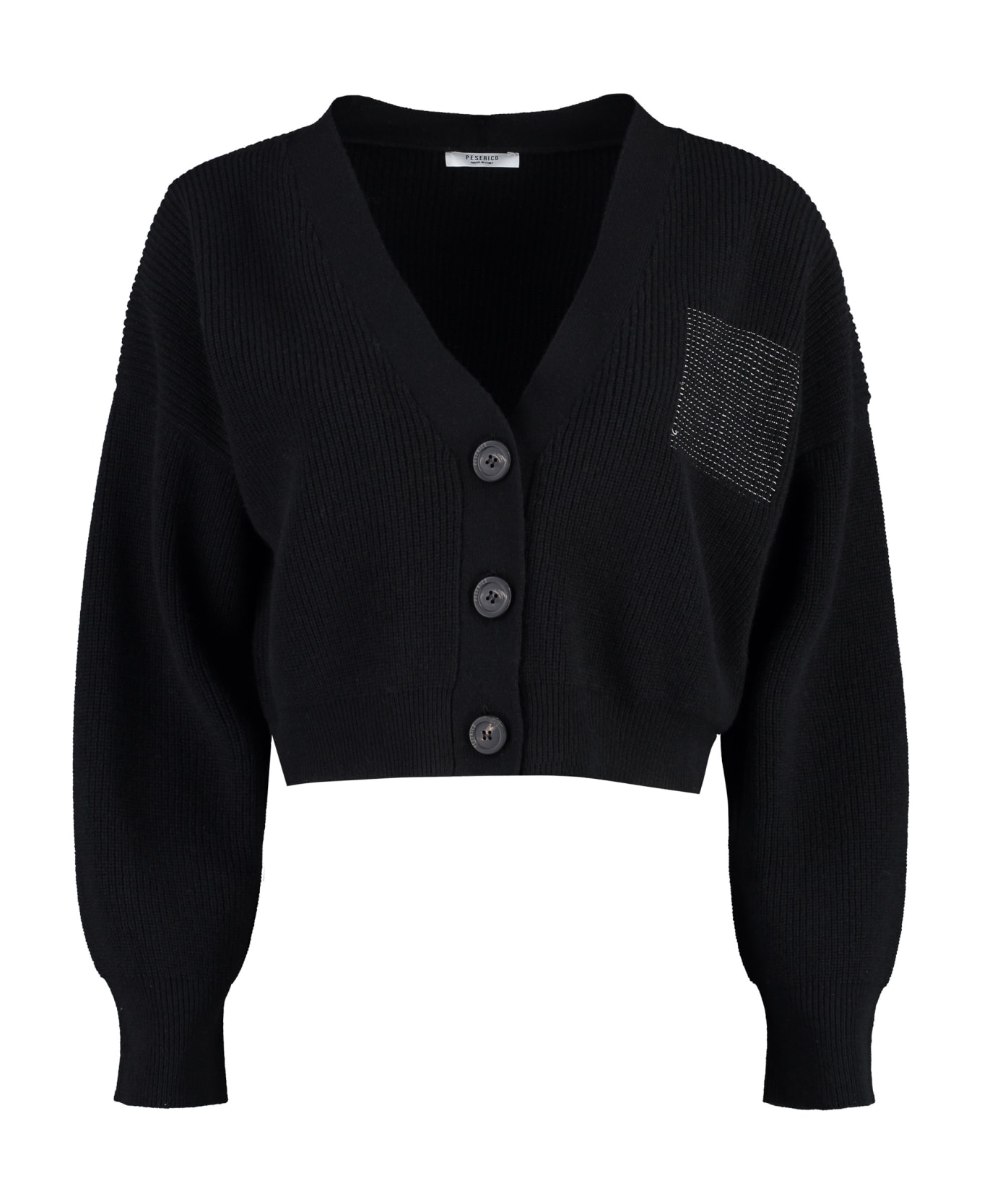 Peserico Wool And Cashmere Cardigan - black