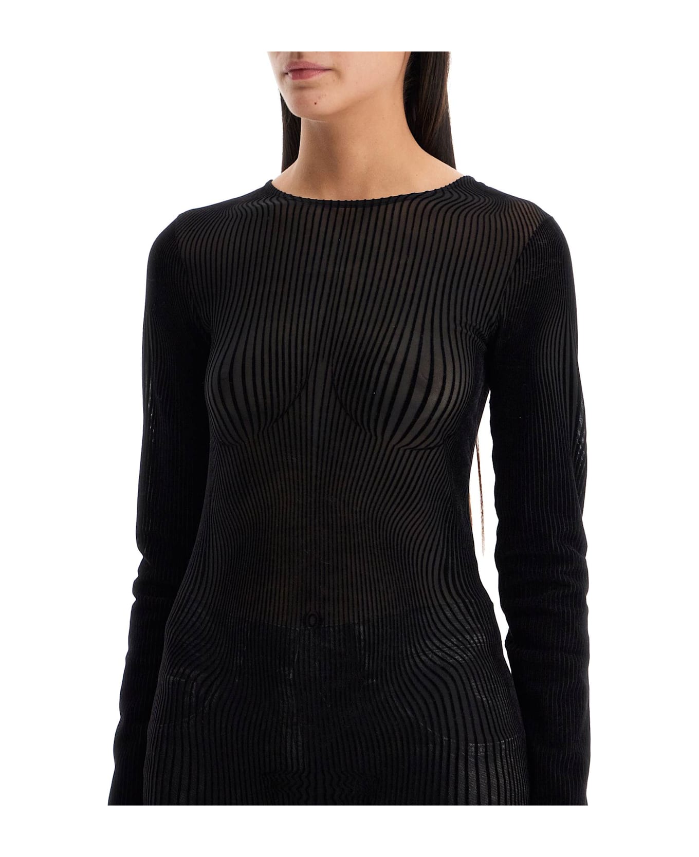 Jean Paul Gaultier Mesh 'morphing Pinst - BLACK/BLACK (Black)