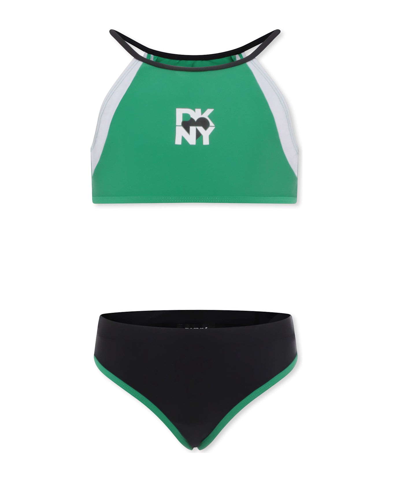 DKNY Green Bikini For Girl With Logo - Green
