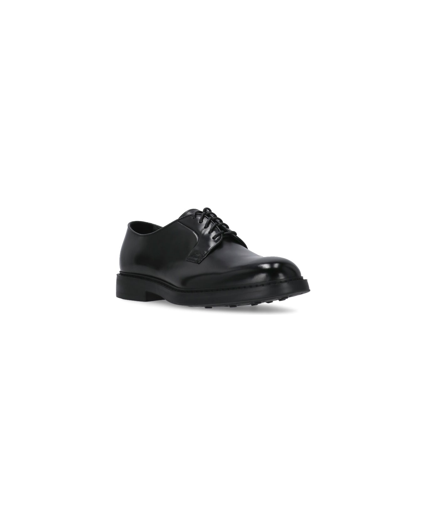 Doucal's Horse Lace Up Shoes - Black