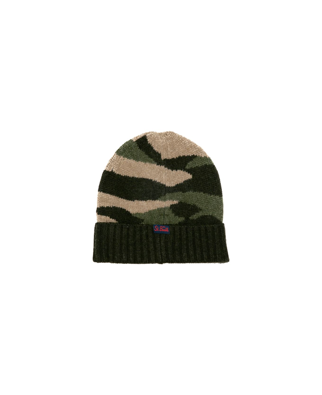 MC2 Saint Barth Blended Cashmere Hat With St. Barth Army Patch - GREEN