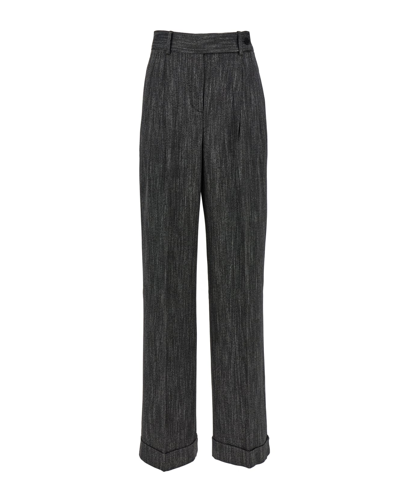 Alberta Ferretti Pants With Front Pleats - Gray