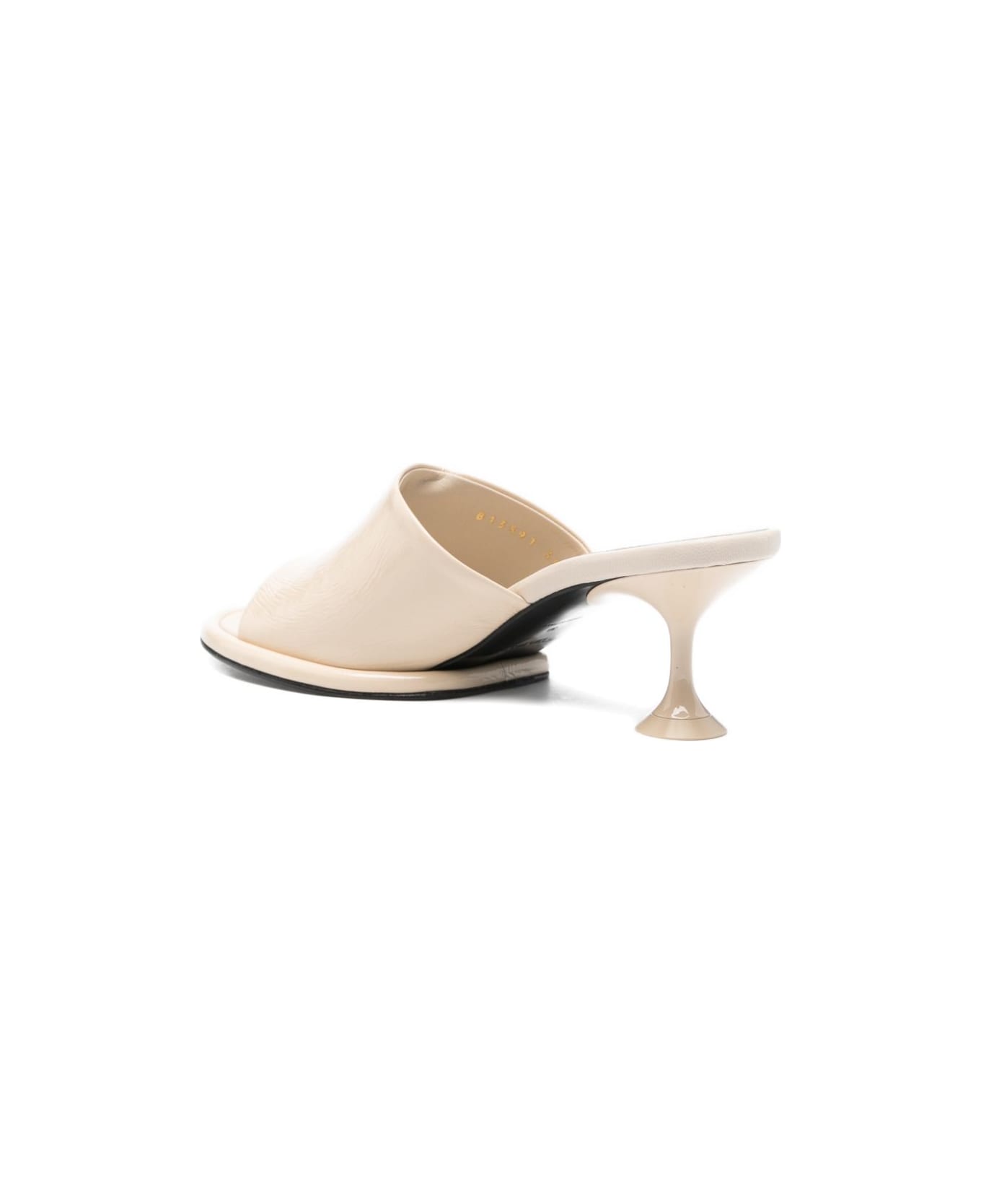 Sergio Rossi Leather Heel Mules - Beige