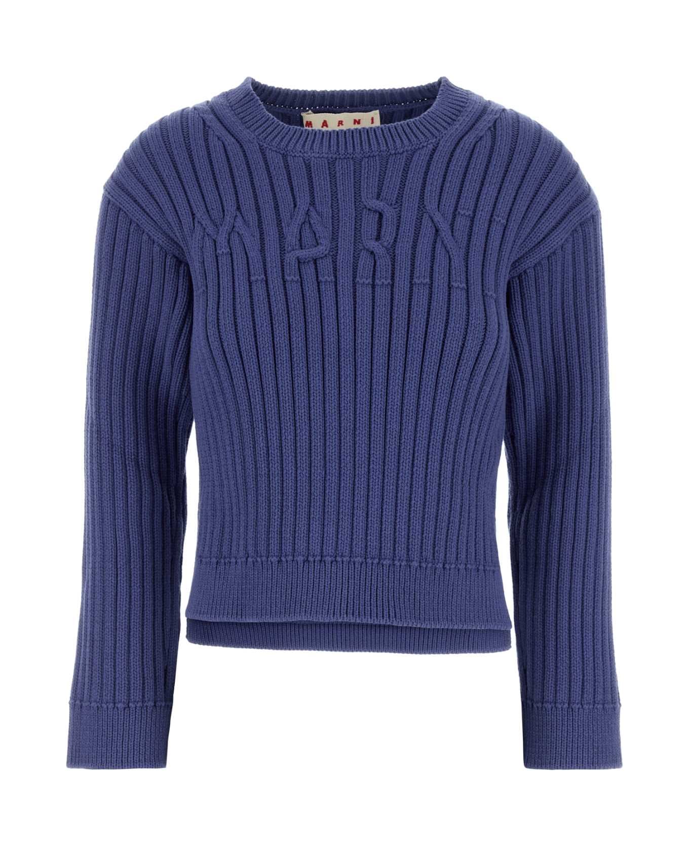 Marni Cerulean Cotton Blend Sweater - BLUESODALITE