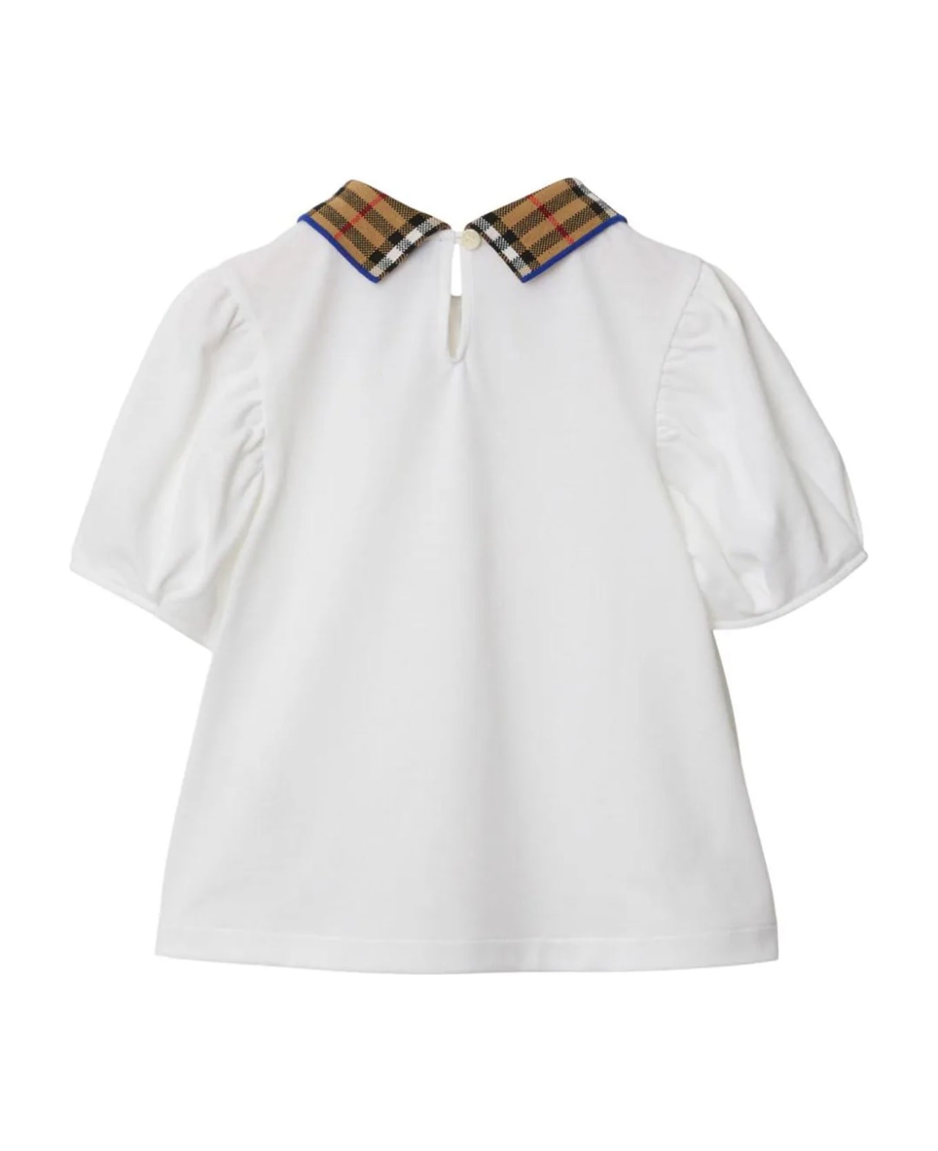 Burberry White Cotton Polo Shirt - Bianco