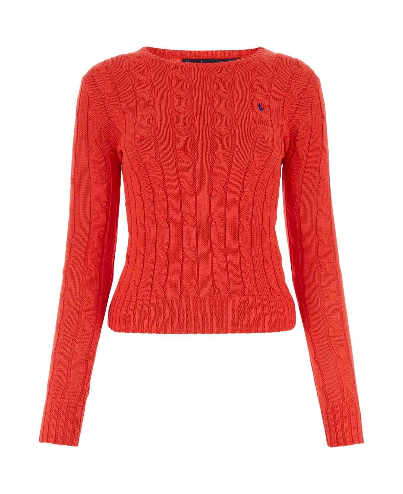 Polo Ralph Lauren Red Cotton Sweater - BRIGHTHIBISCUS