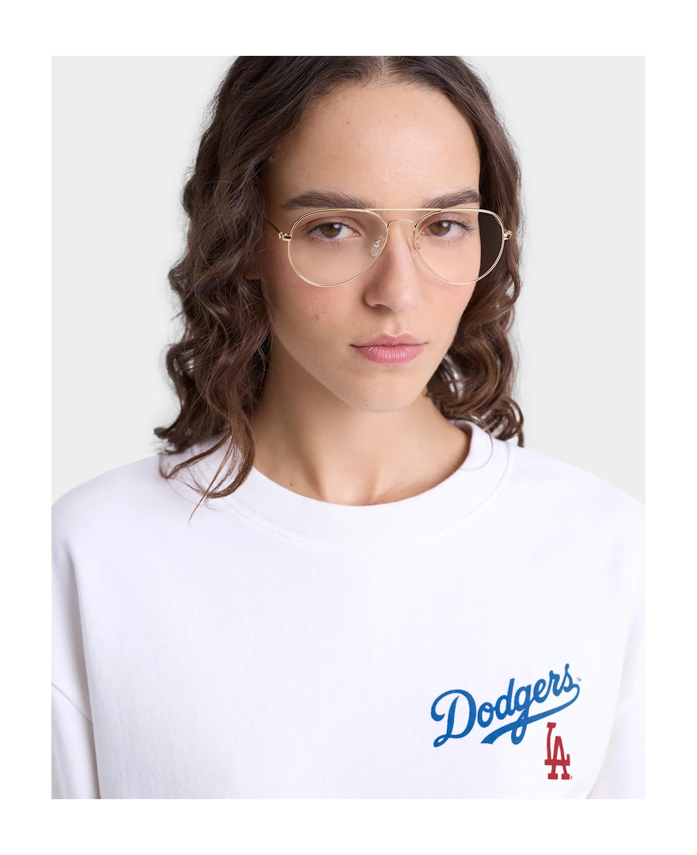 Sporty & Rich Dodgers Serif Crewneck - White