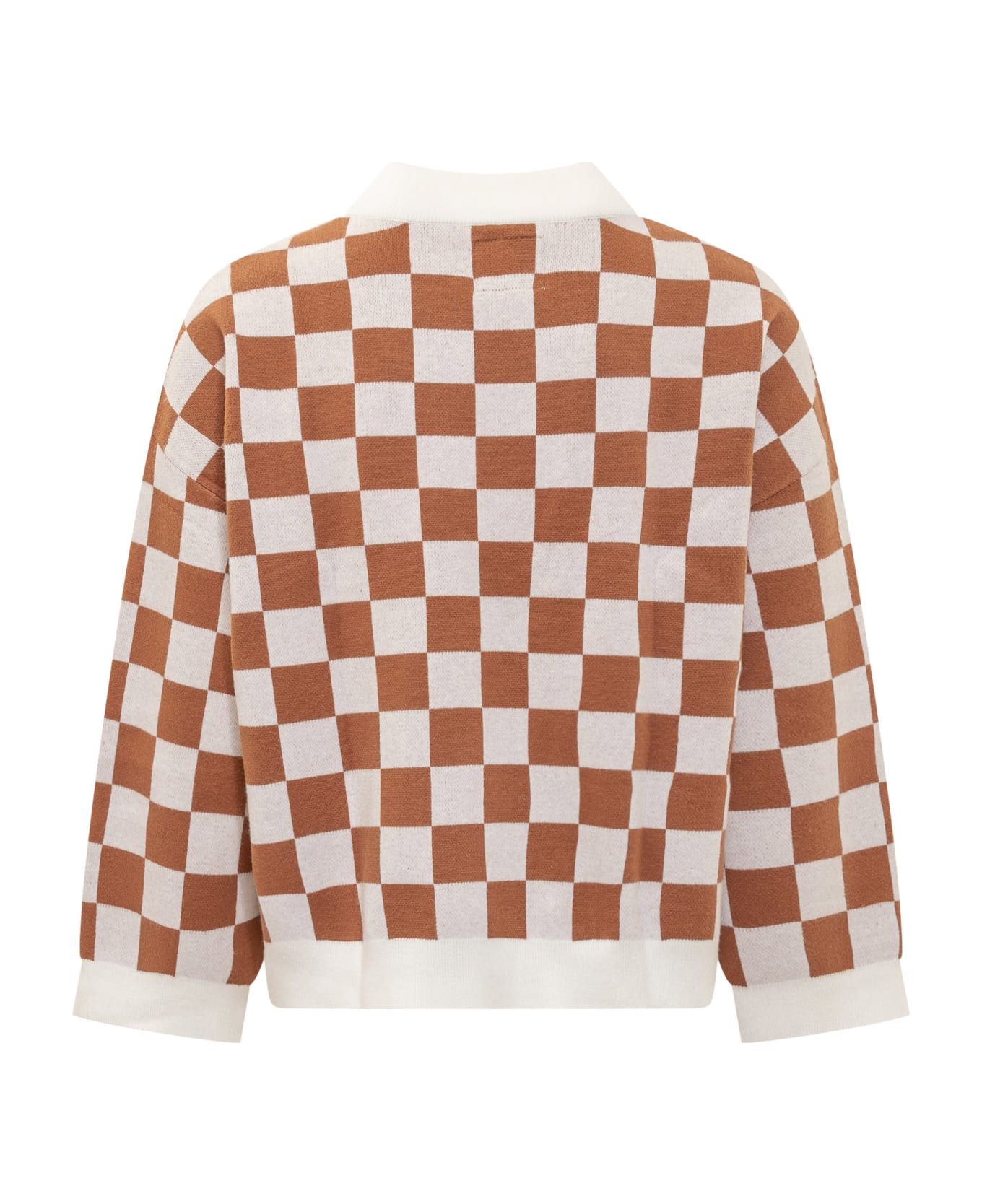 Kidsuper Checkered Boxing Sweater - BURNT ORANGE