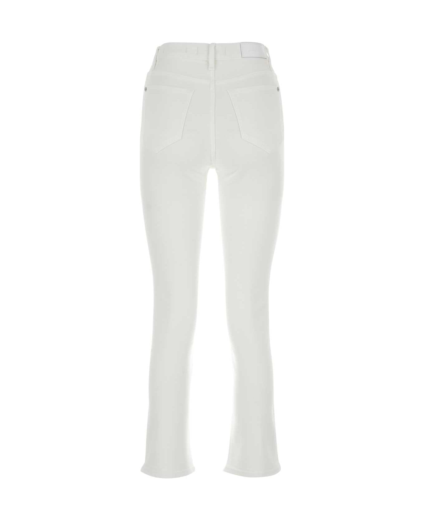 7 For All Mankind White Stretch Cotton Blend Luxe Vintage Jeans - BIANCO