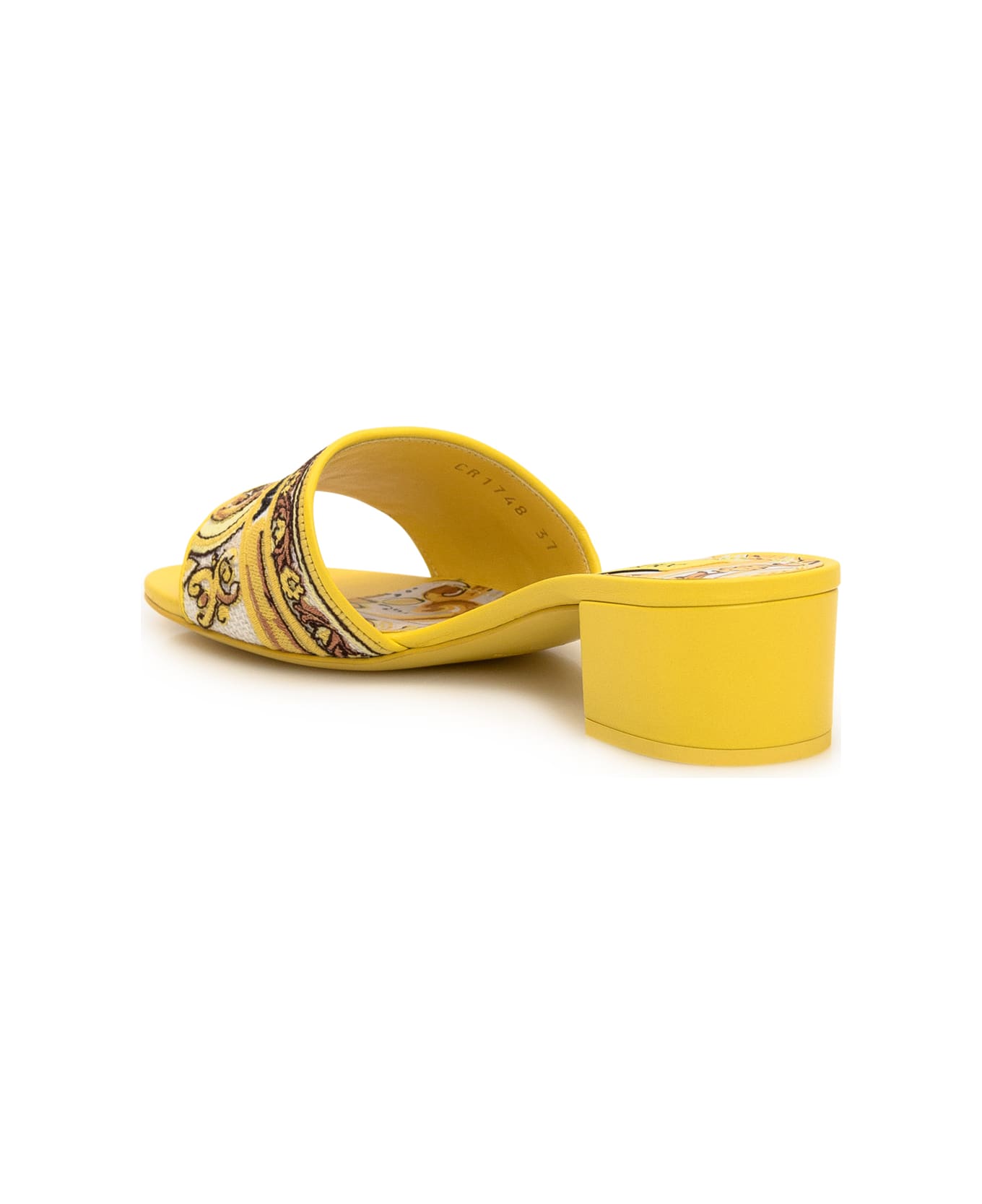 Dolce & Gabbana Flat Slipper Embroidered - Yellow