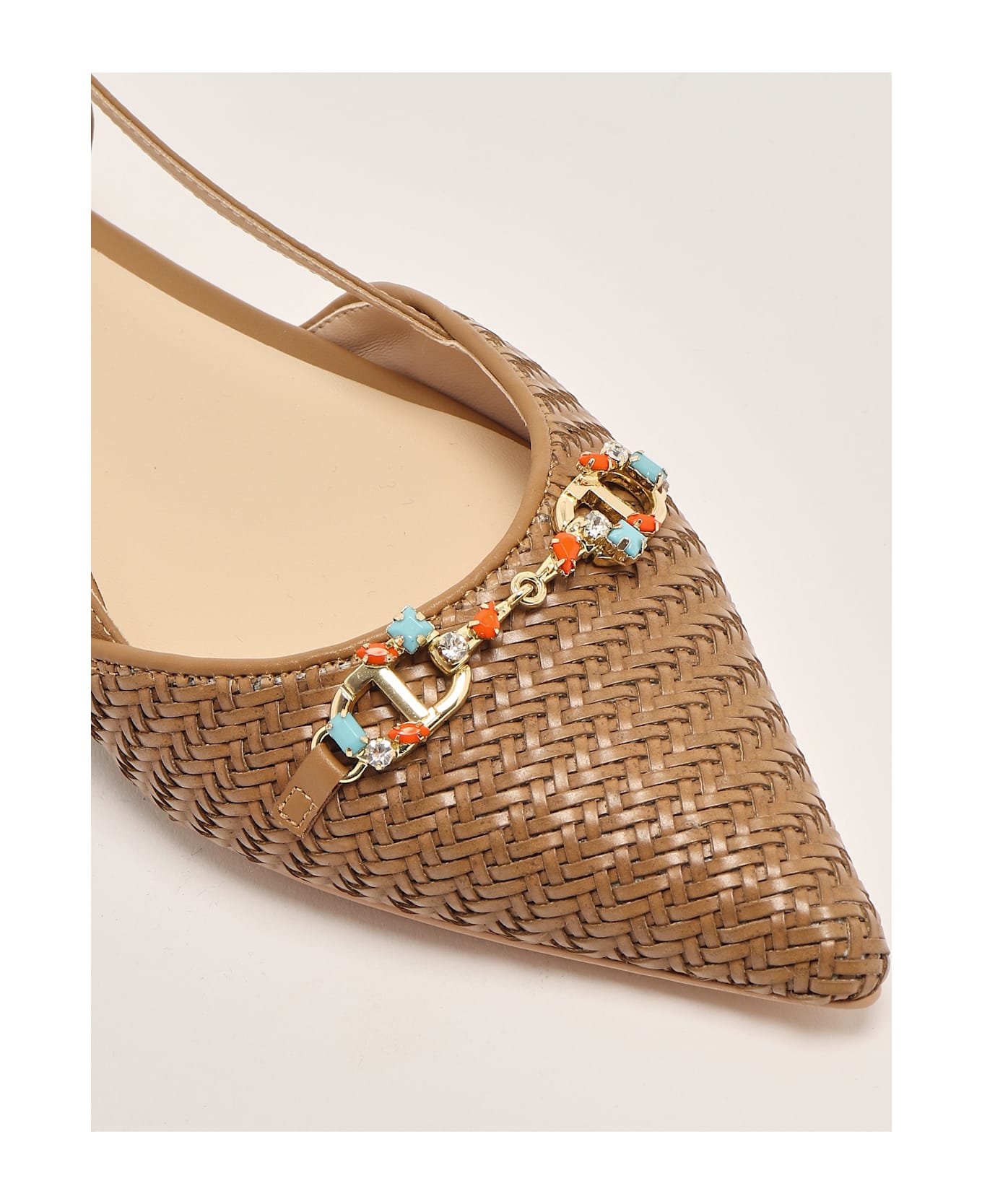 TwinSet Poliuretano Flat Shoes - NATURALE