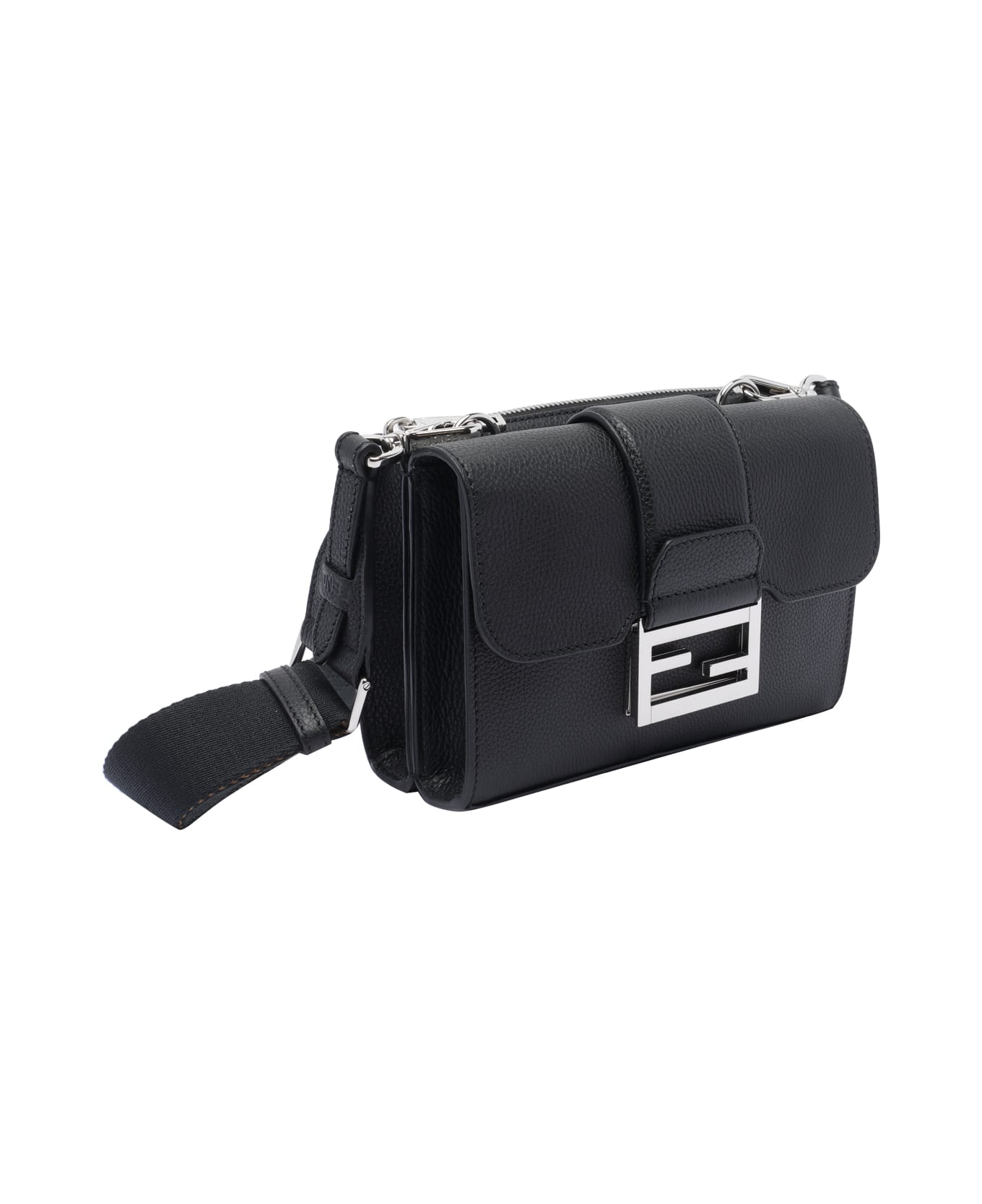 Fendi Double Baguette Crossbody Bag - Black