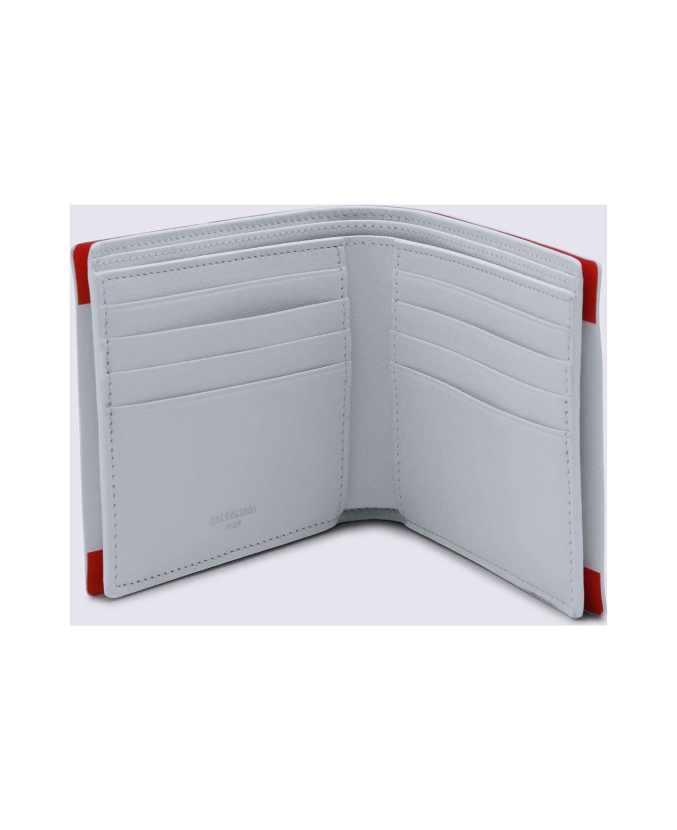 Balenciaga Red And White Leather Wallet - RED/WHITE