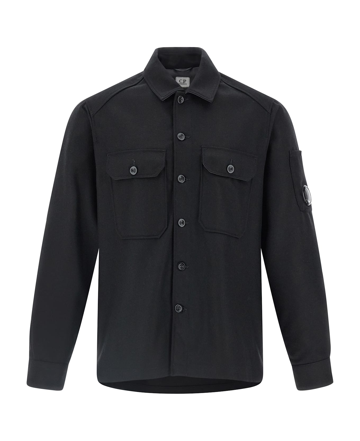 C.P. Company Wool Overshirt - BLACK