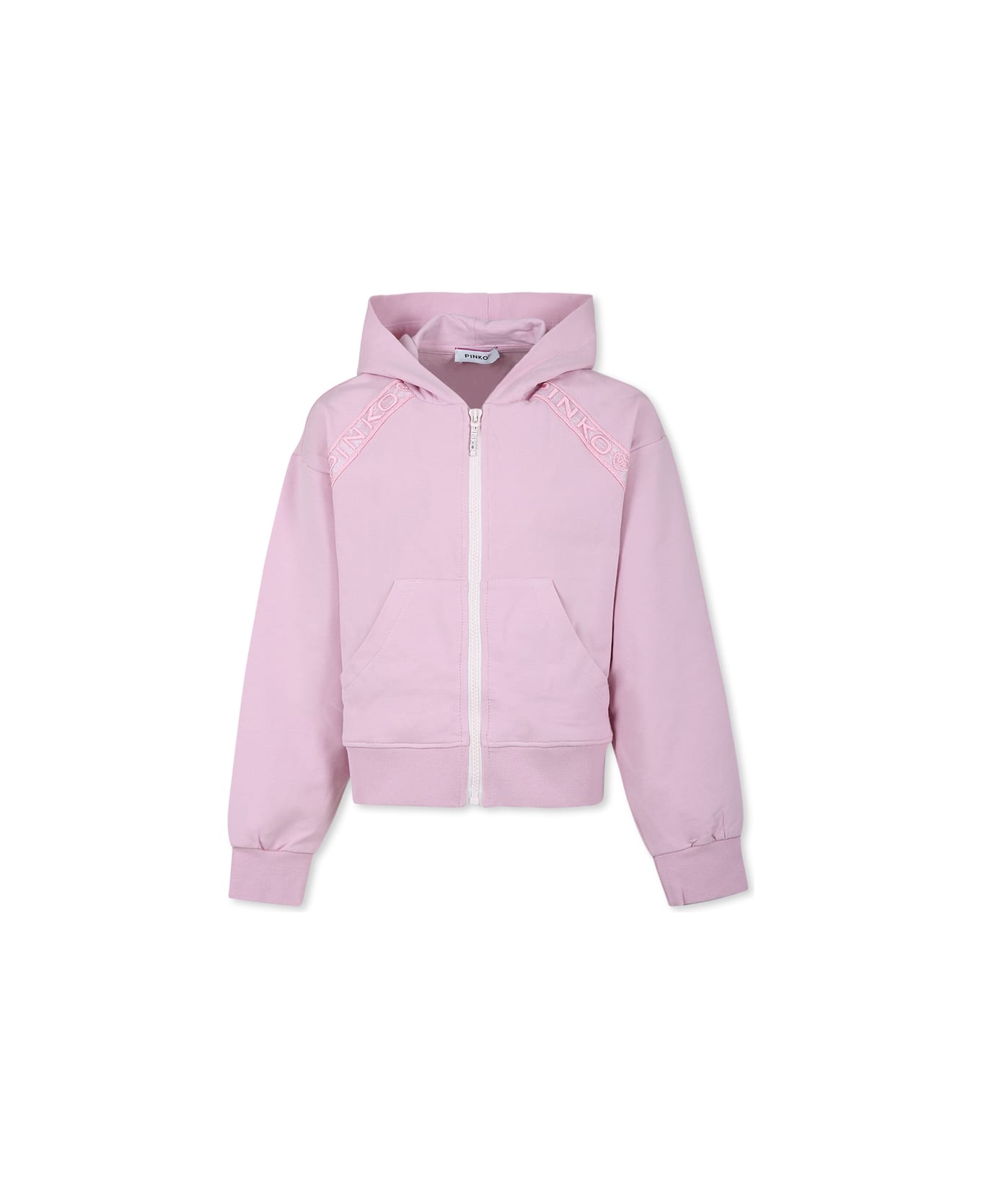 Pinko Pink Sweatshirt For Girl With Logo - Pink