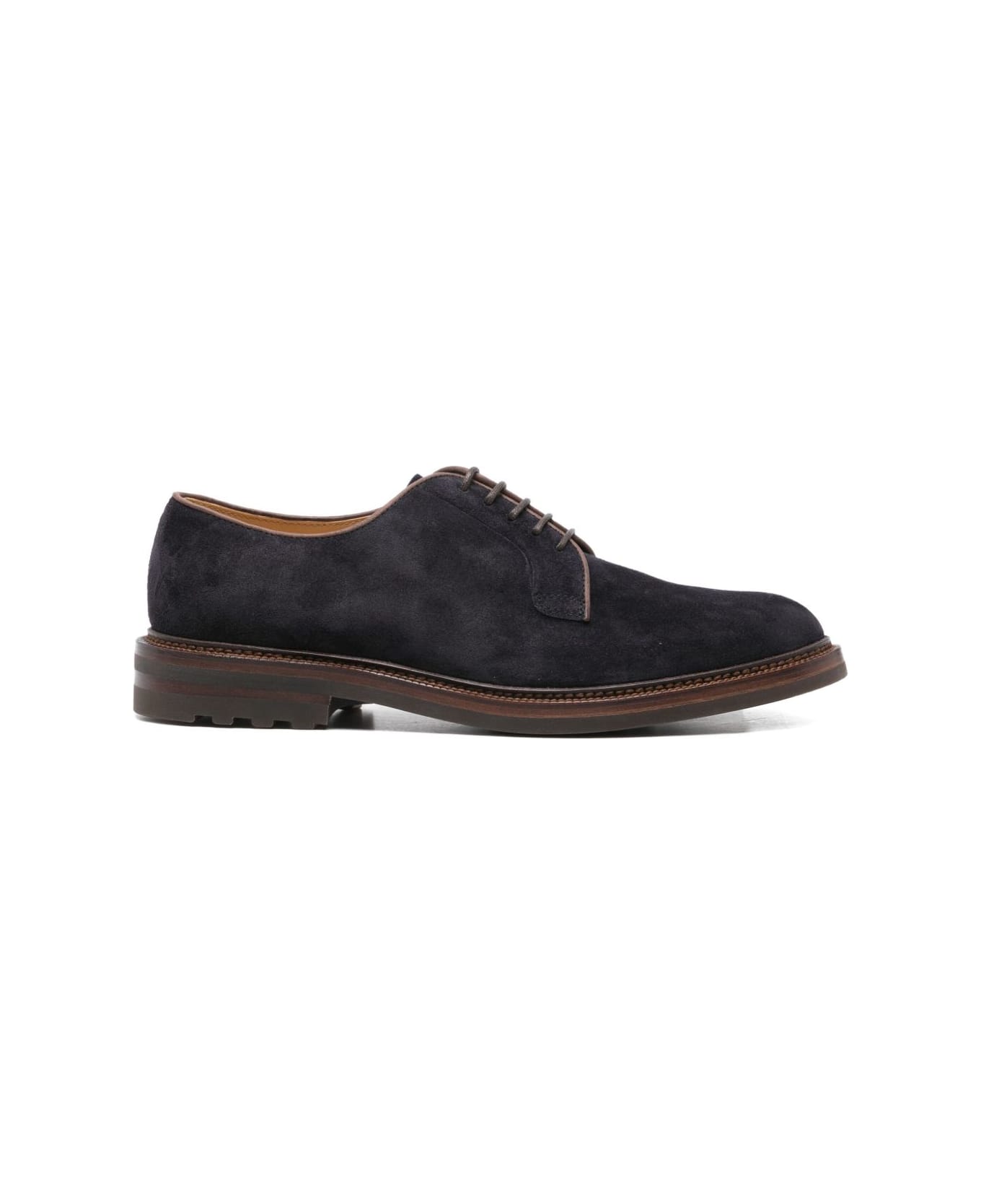 Brunello Cucinelli Suede Derby Shoes - Blue