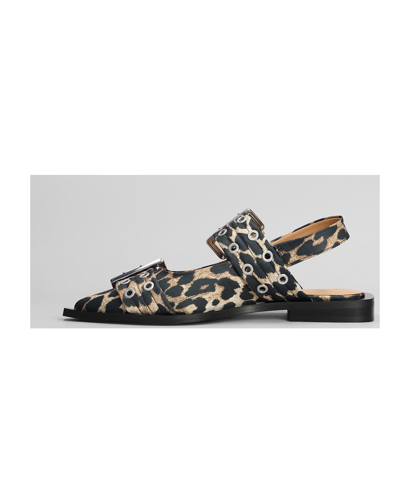 Ganni Ballet Flats In Animalier Polyester - Animalier