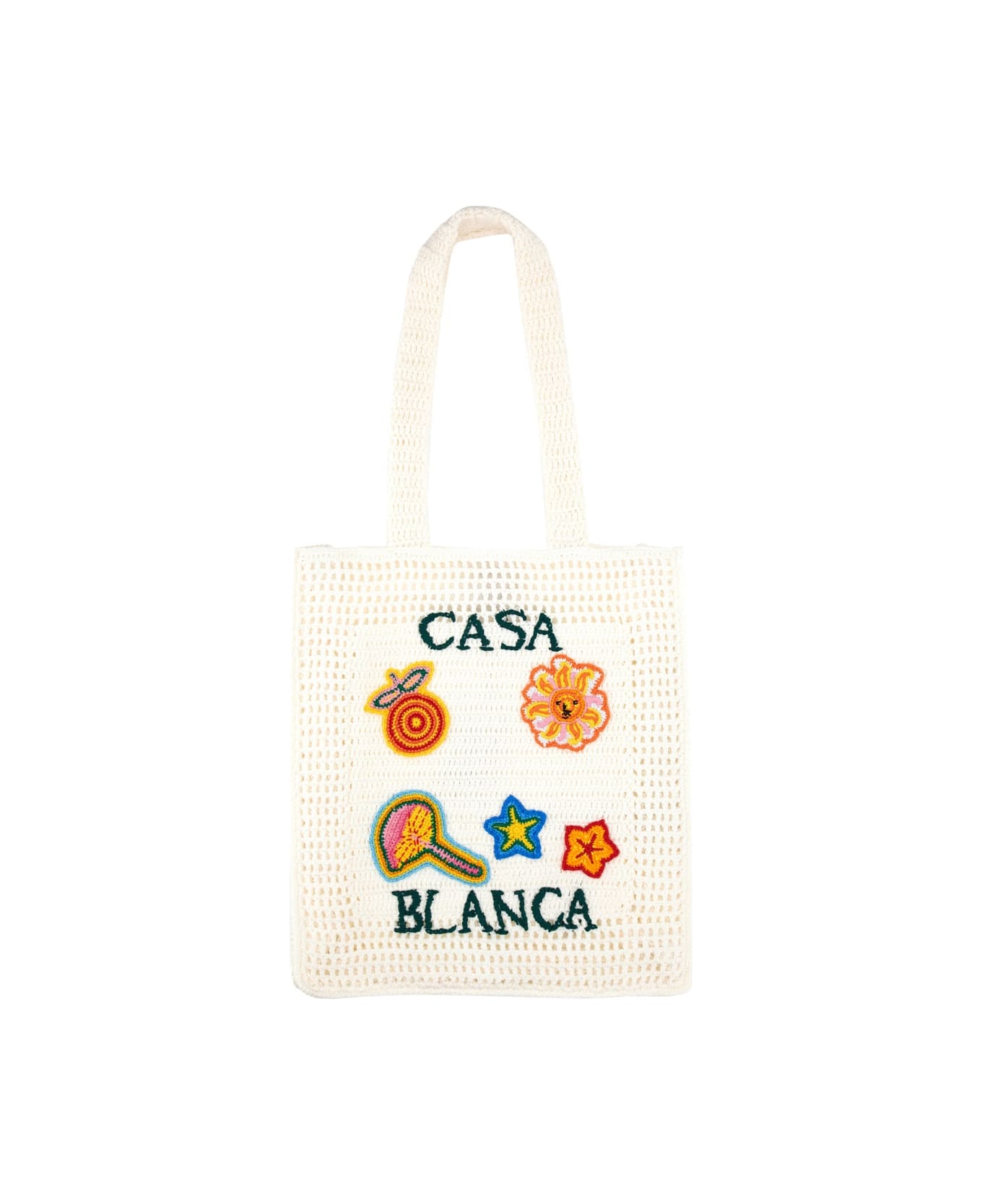 Casablanca Large Crochet Bag - WHITE