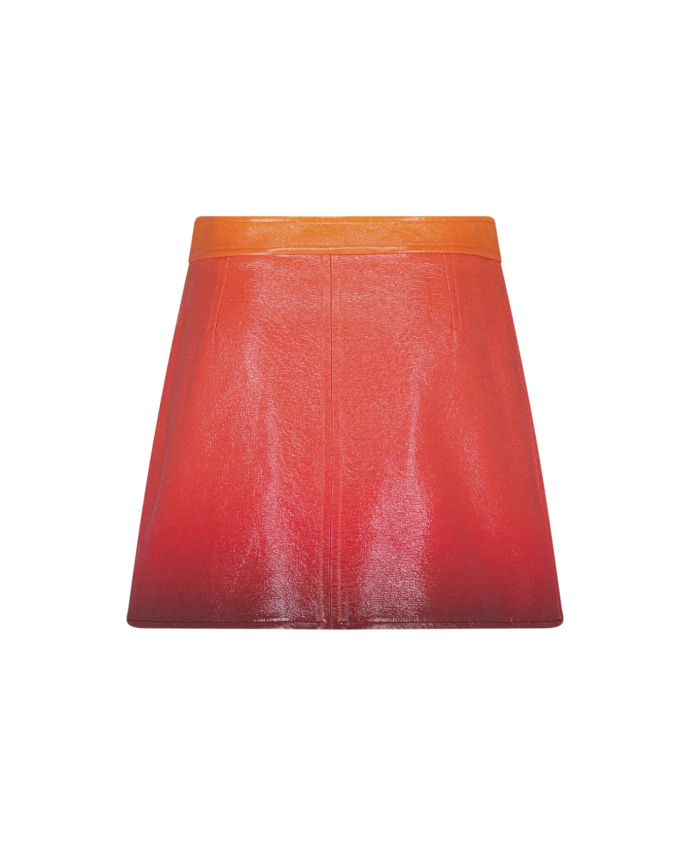 Courrèges 'iconic Vinyl' Mini Skirt - Orange スカート