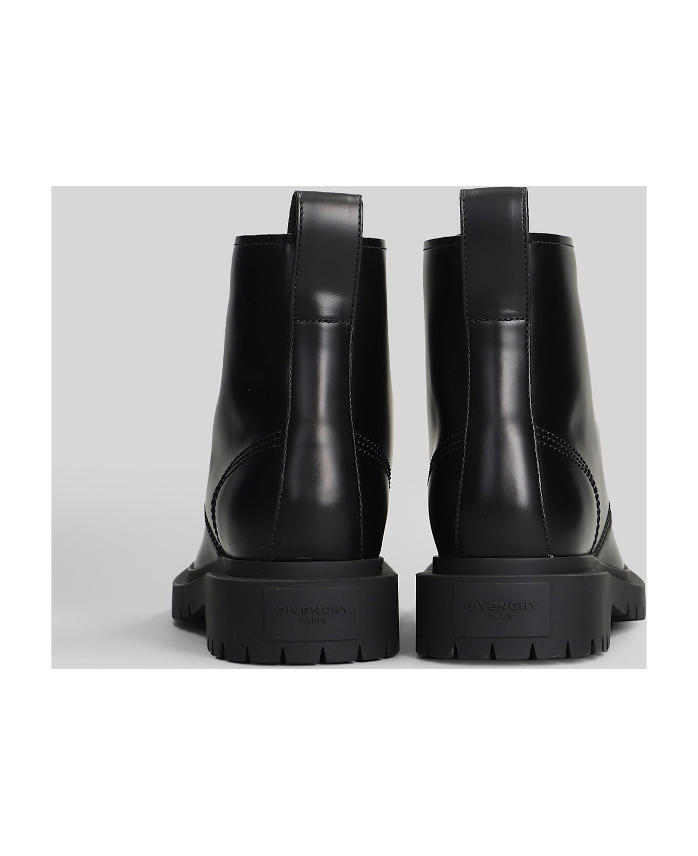Givenchy Lace Up Boot Combat Boots In Black Leather - black