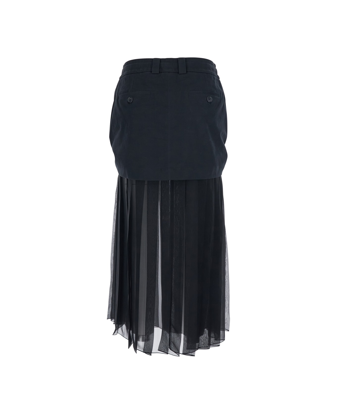 Dolce 
Gabbana Black Skirt With Pleated Design And Drawstring Waist In Silk Blend Stretch Woman - Black