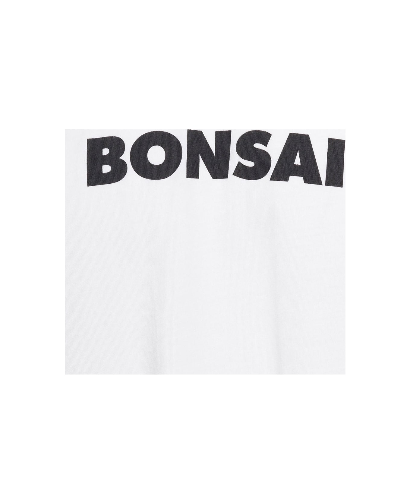 Bonsai White Crewneck T-shirt With Contrasting Logo Print In Cotton Man - White
