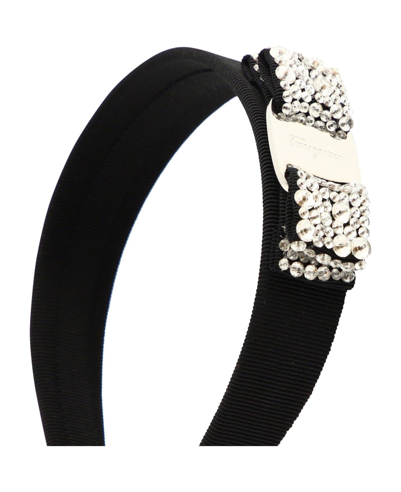 Ferragamo Embellished Vara Bow Headband - Black