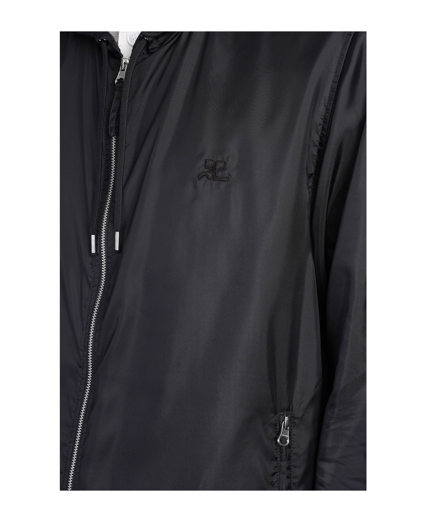 Courrèges Casual Jacket In Black Polyamide - black