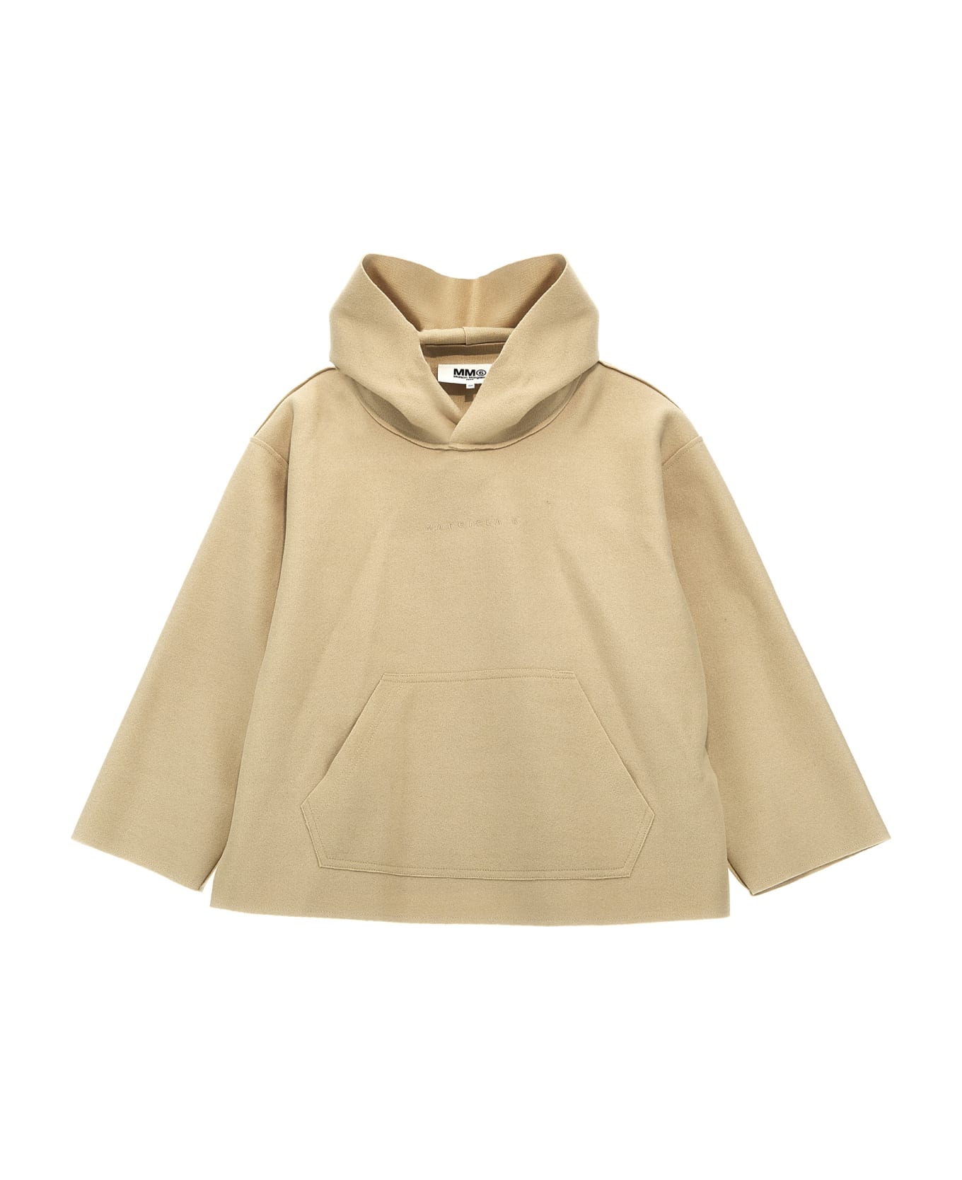 MM6 Maison Margiela Logo Embroidery Hoodie - Beige