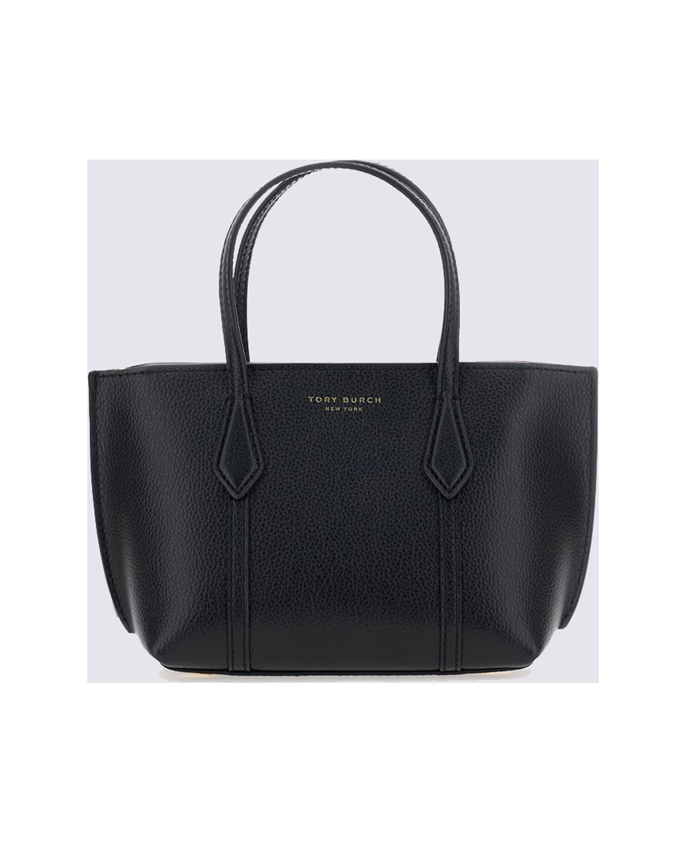 Tory Burch Black Leather Perry Mini Tote - Black