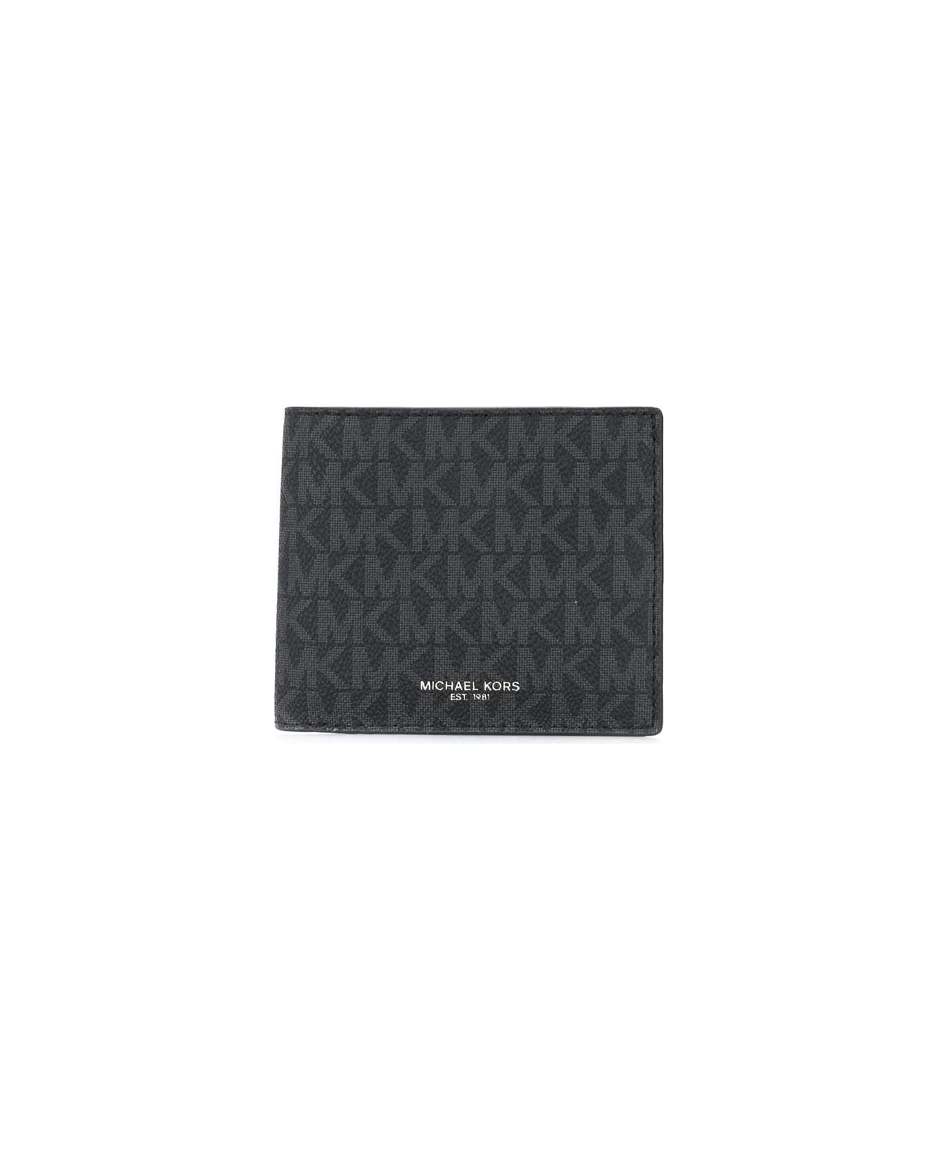 Michael Kors Logo Printed Bi-fold Wallet - Black