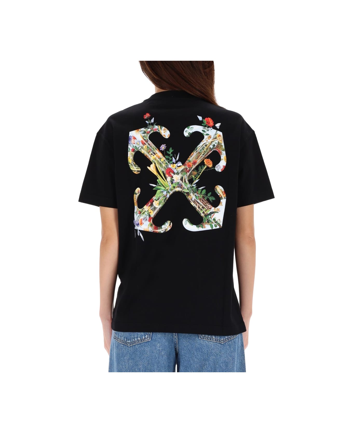 Off-White T-shirt With Logo - BLACK