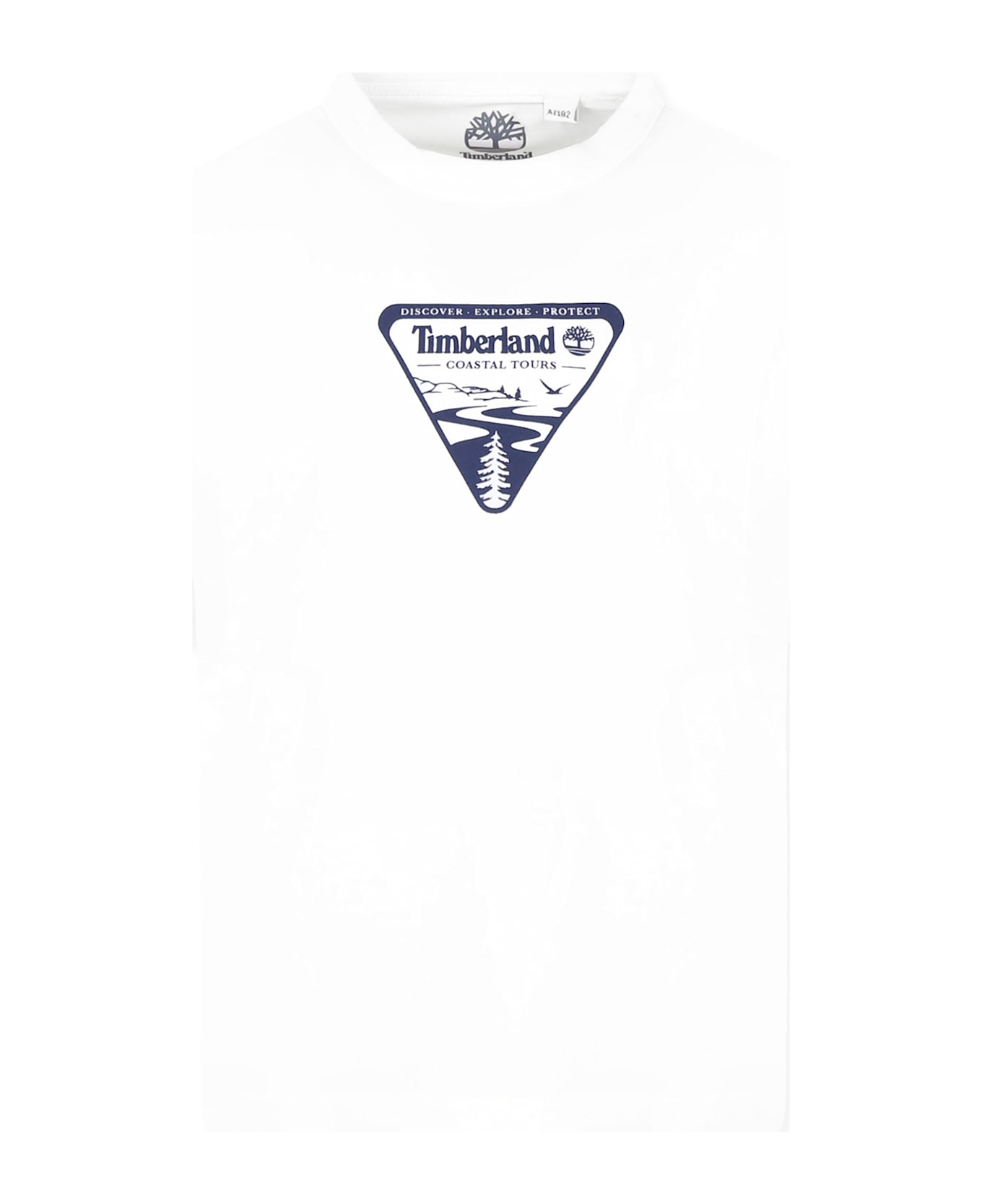 Timberland White T-shirt For Boy With Logo - White