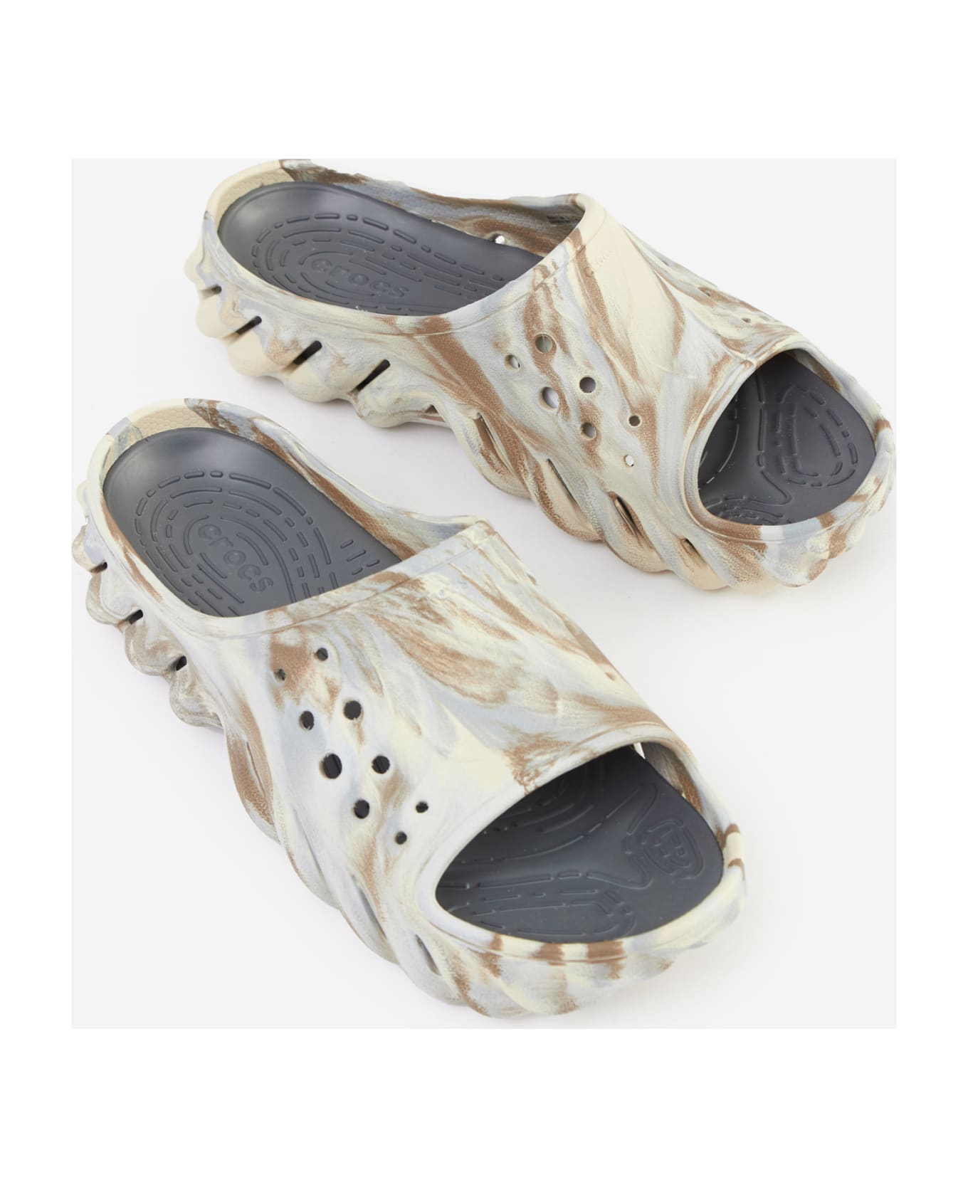 Crocs Echo Marbled Slide Flats - multicolor