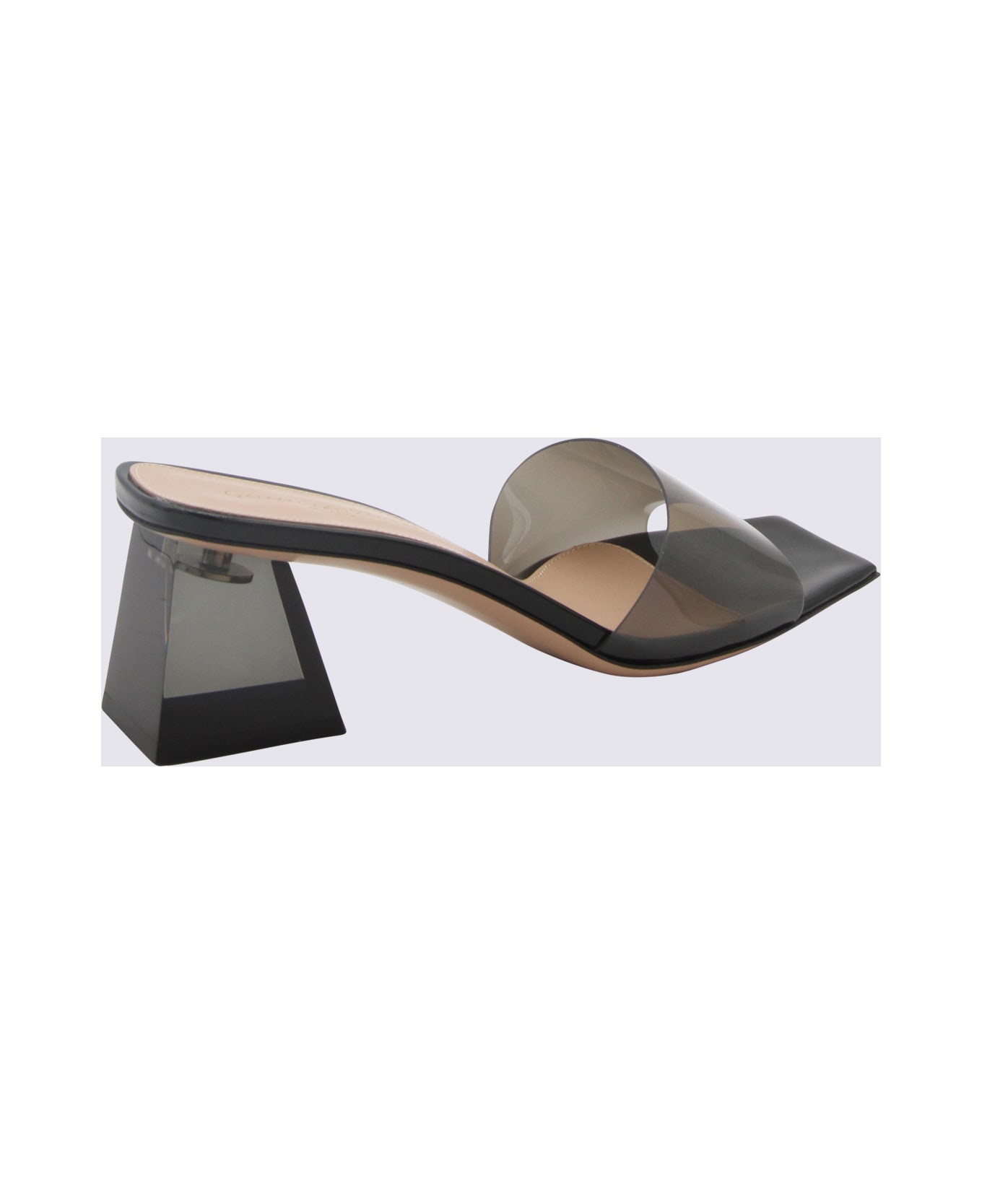 Gianvito Rossi Fume And Black Pvc And Leather Cosmic Sandals - FUME/BLACK