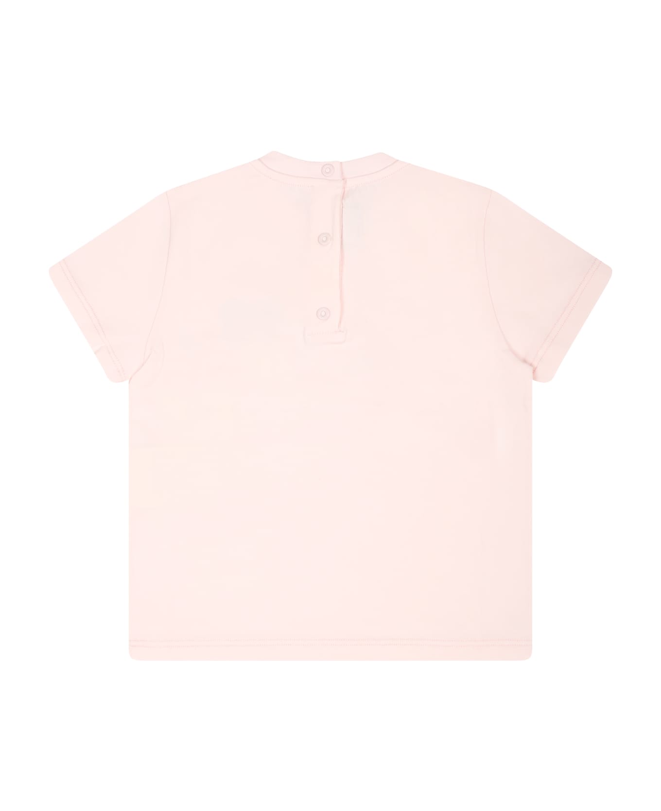 Fendi Pink T-shirt For Baby Girl With Fendi Bear - Pink