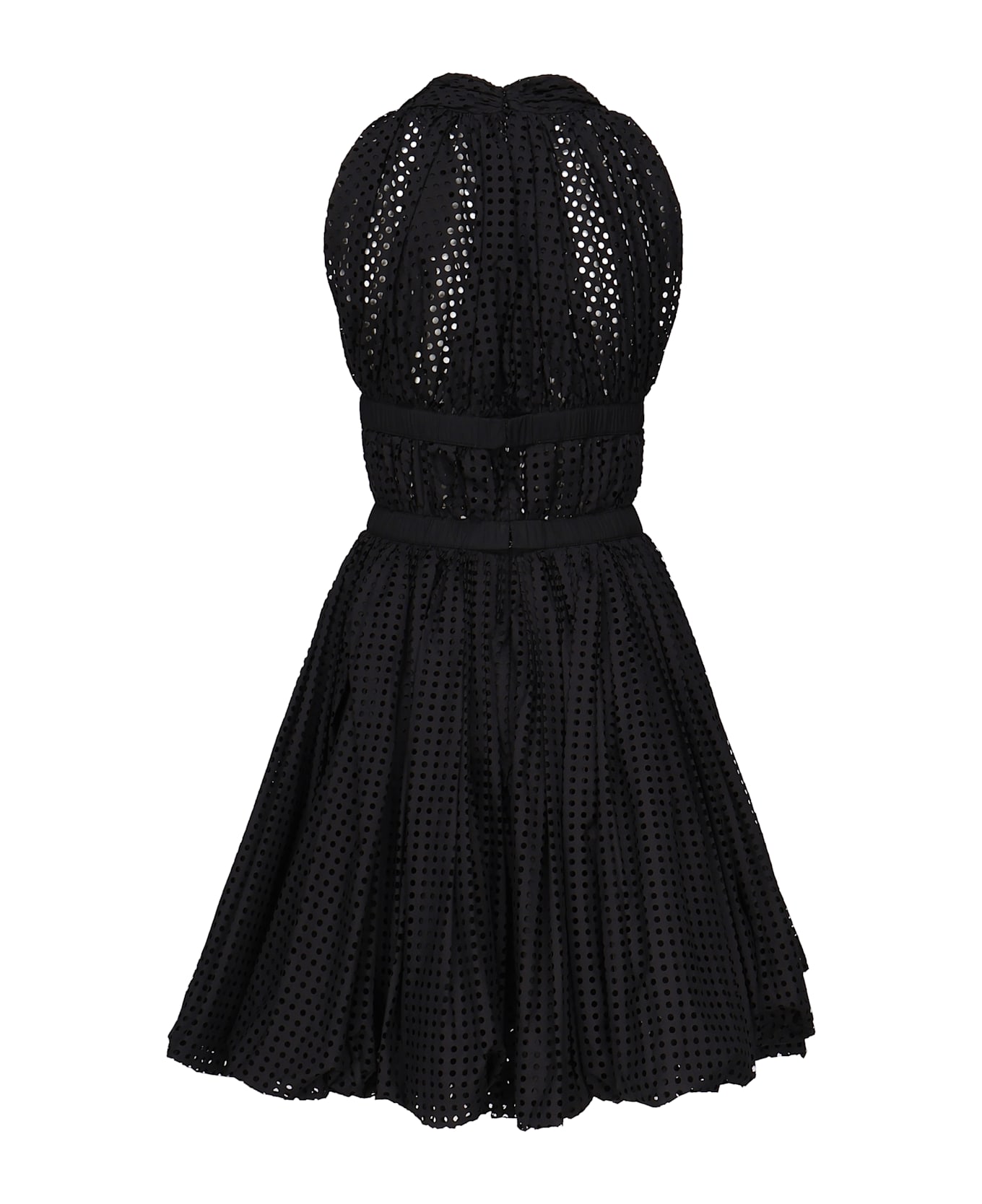 Alaia Perforated Poplin Mini Dress - NOIR ALAIA